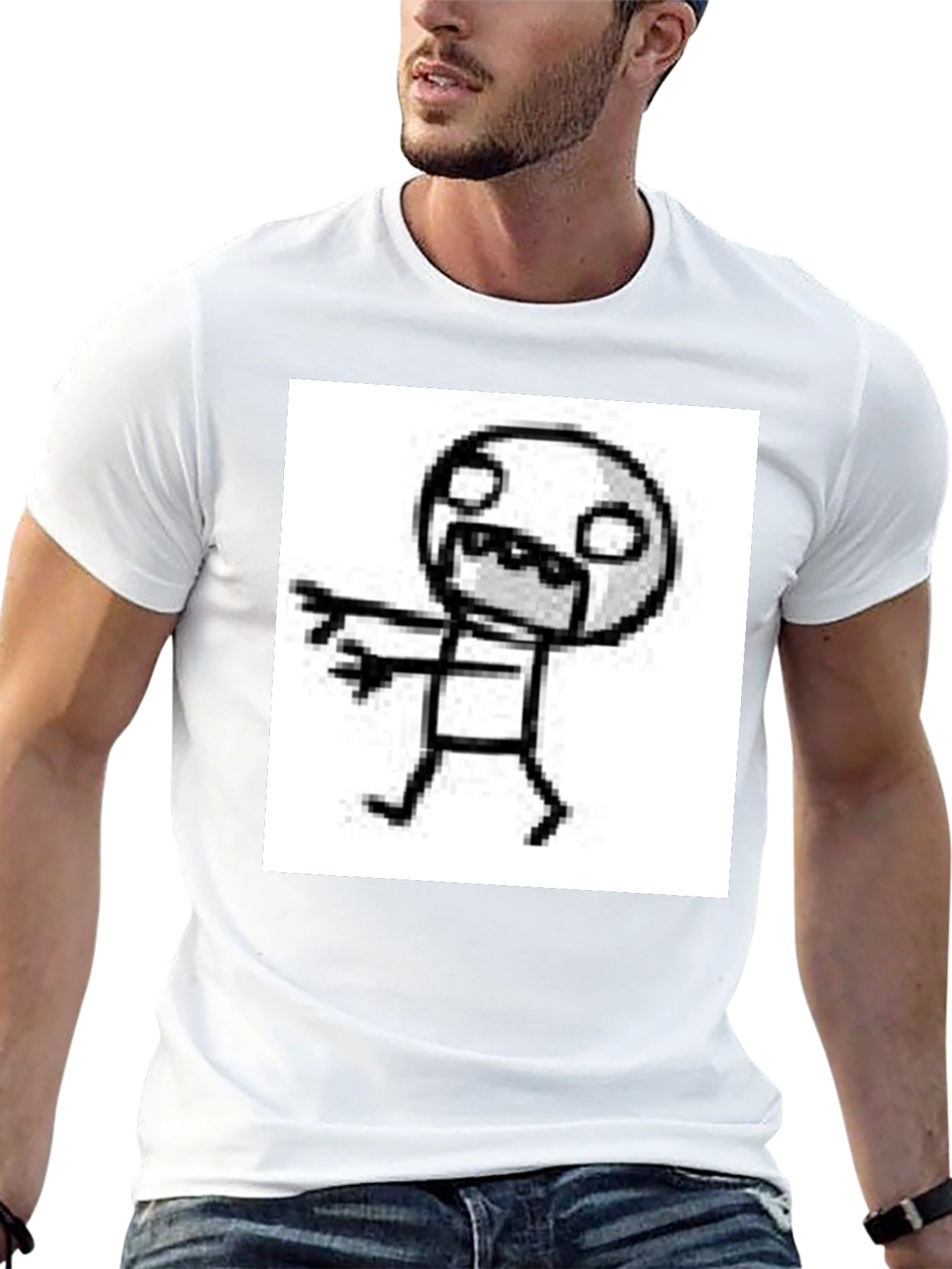 Black Tee with Funny Doodle Graphic