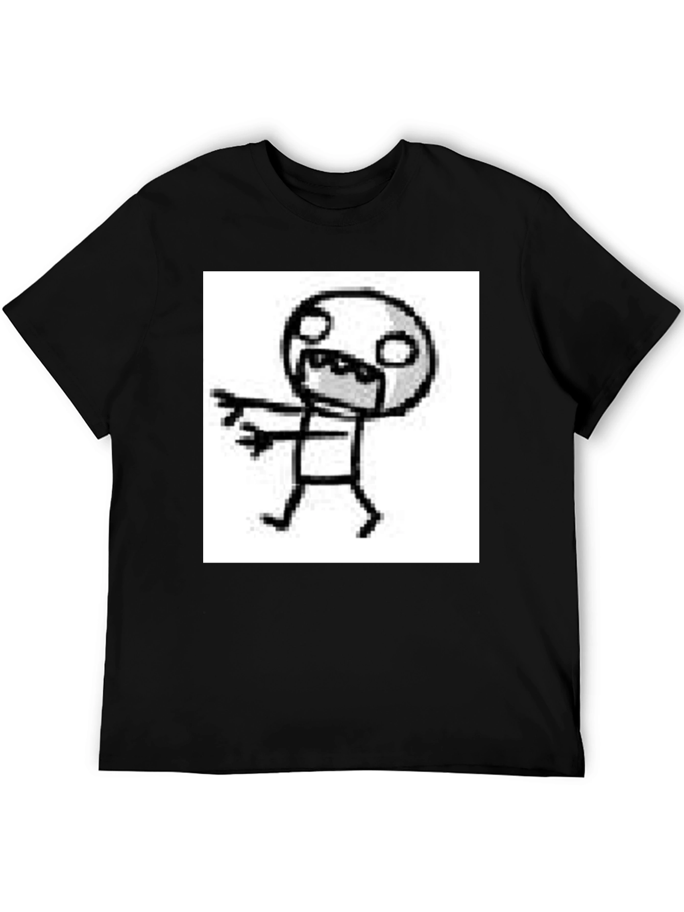 Black Tee with Funny Doodle Graphic