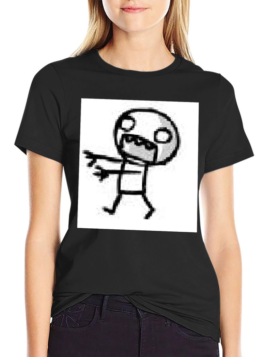Black Tee with Funny Doodle Graphic