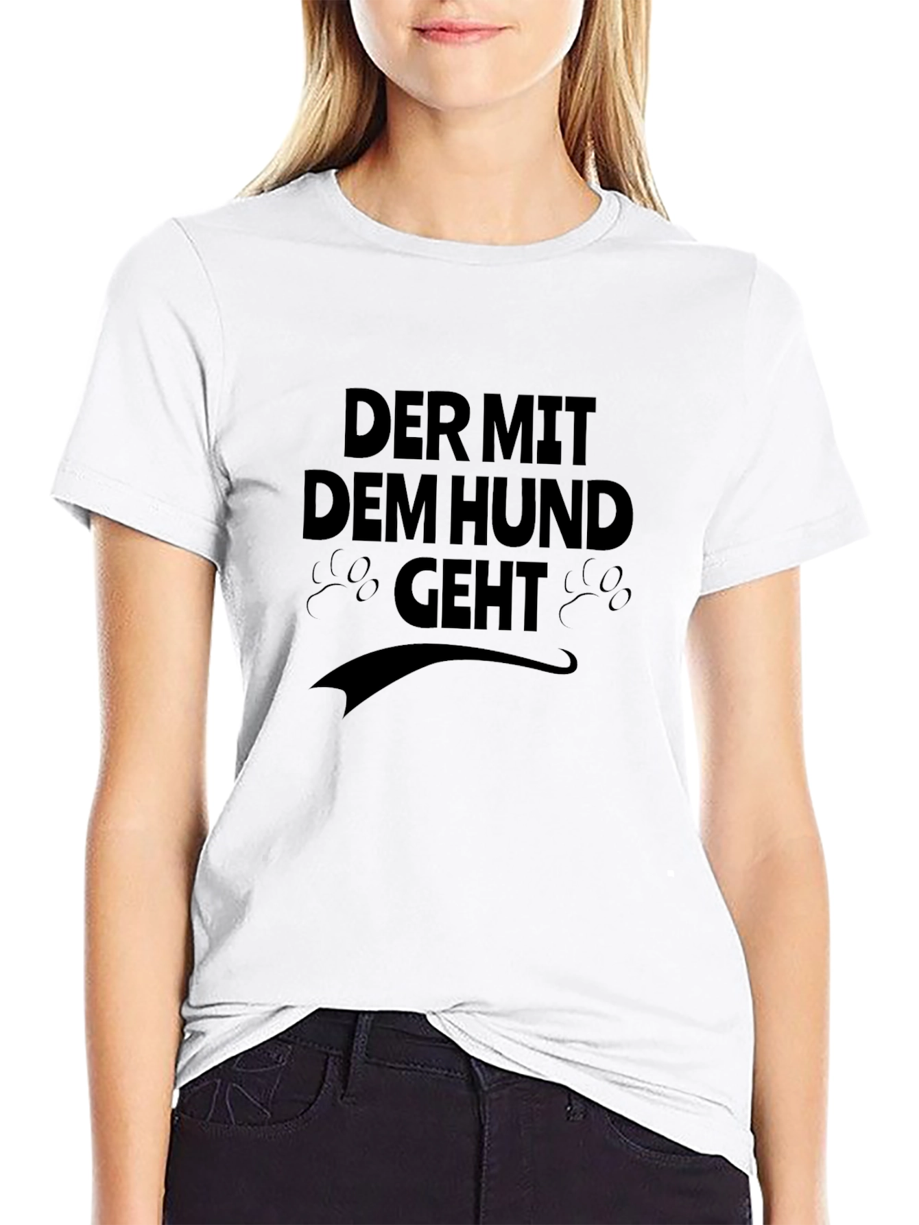 Der Mit Dem Hund Geht Mens Black Graphic Tee