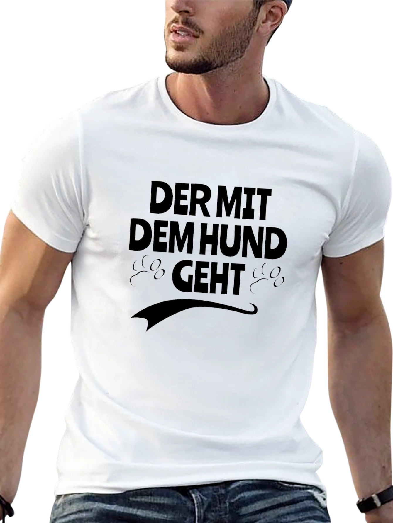 Der Mit Dem Hund Geht Mens Black Graphic Tee