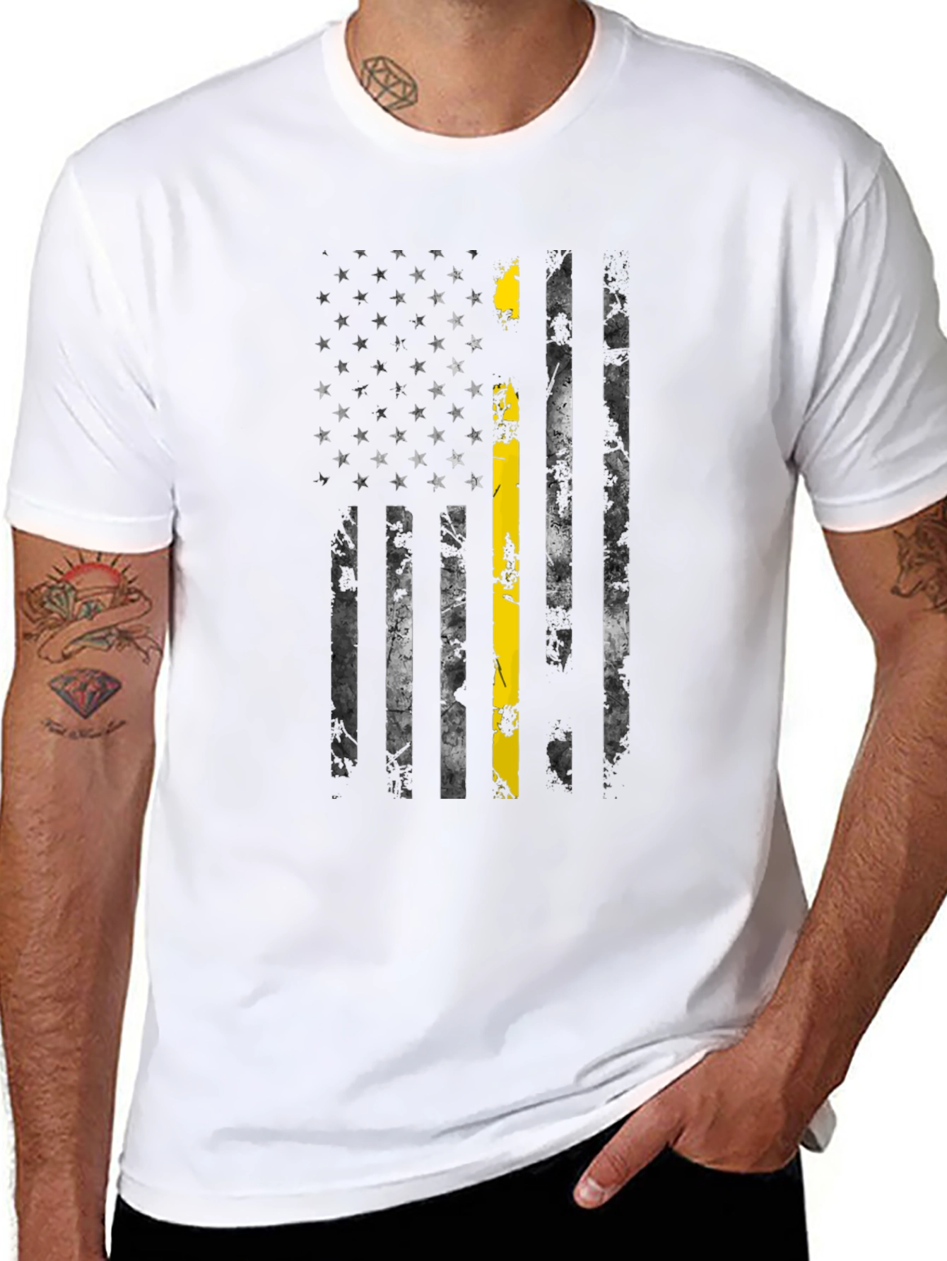Thin Yellow Line American Flag T-Shirt