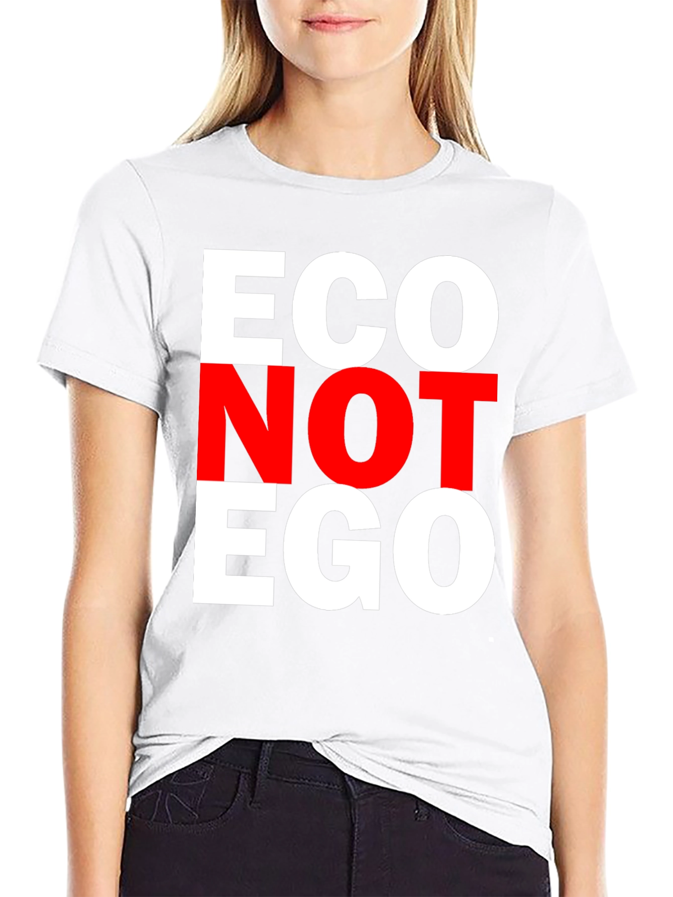 Eco Not Ego T-Shirt - Black Cotton Tee