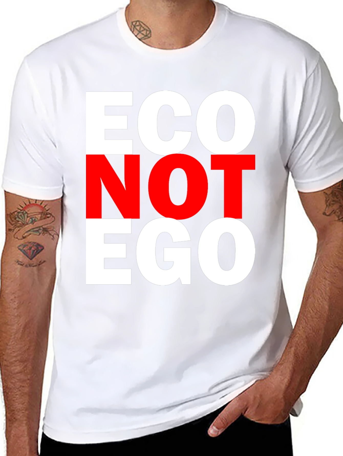 Eco Not Ego T-Shirt - Black Cotton Tee