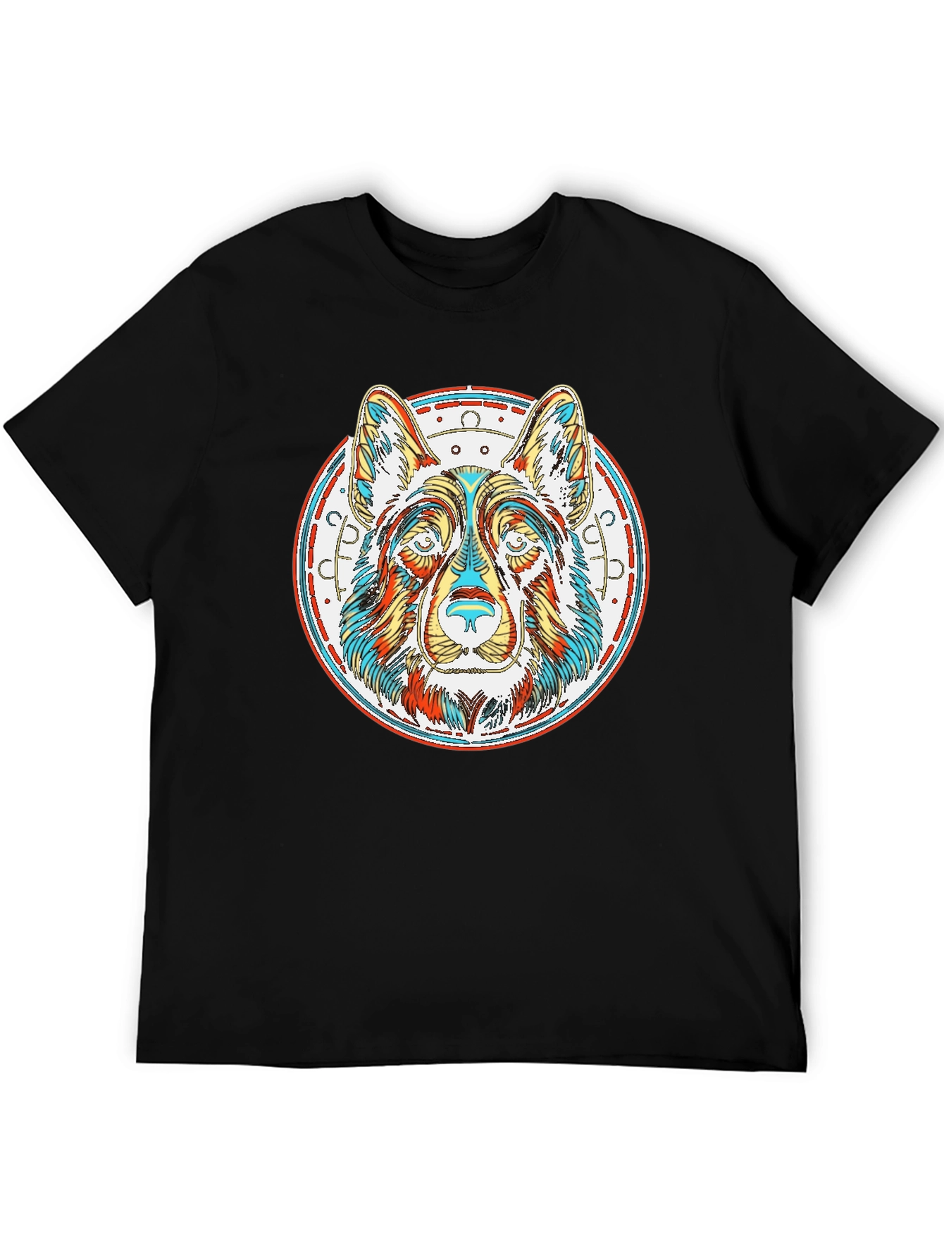 Colorful Dog Graphic T-Shirt