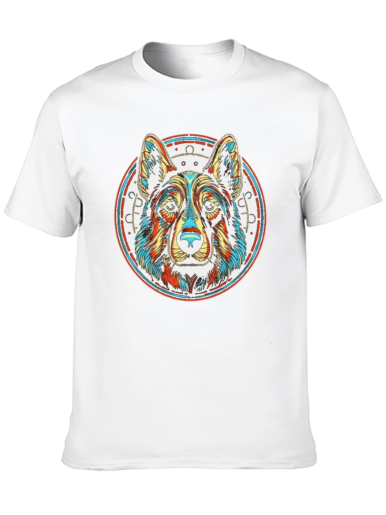 Colorful Dog Graphic T-Shirt
