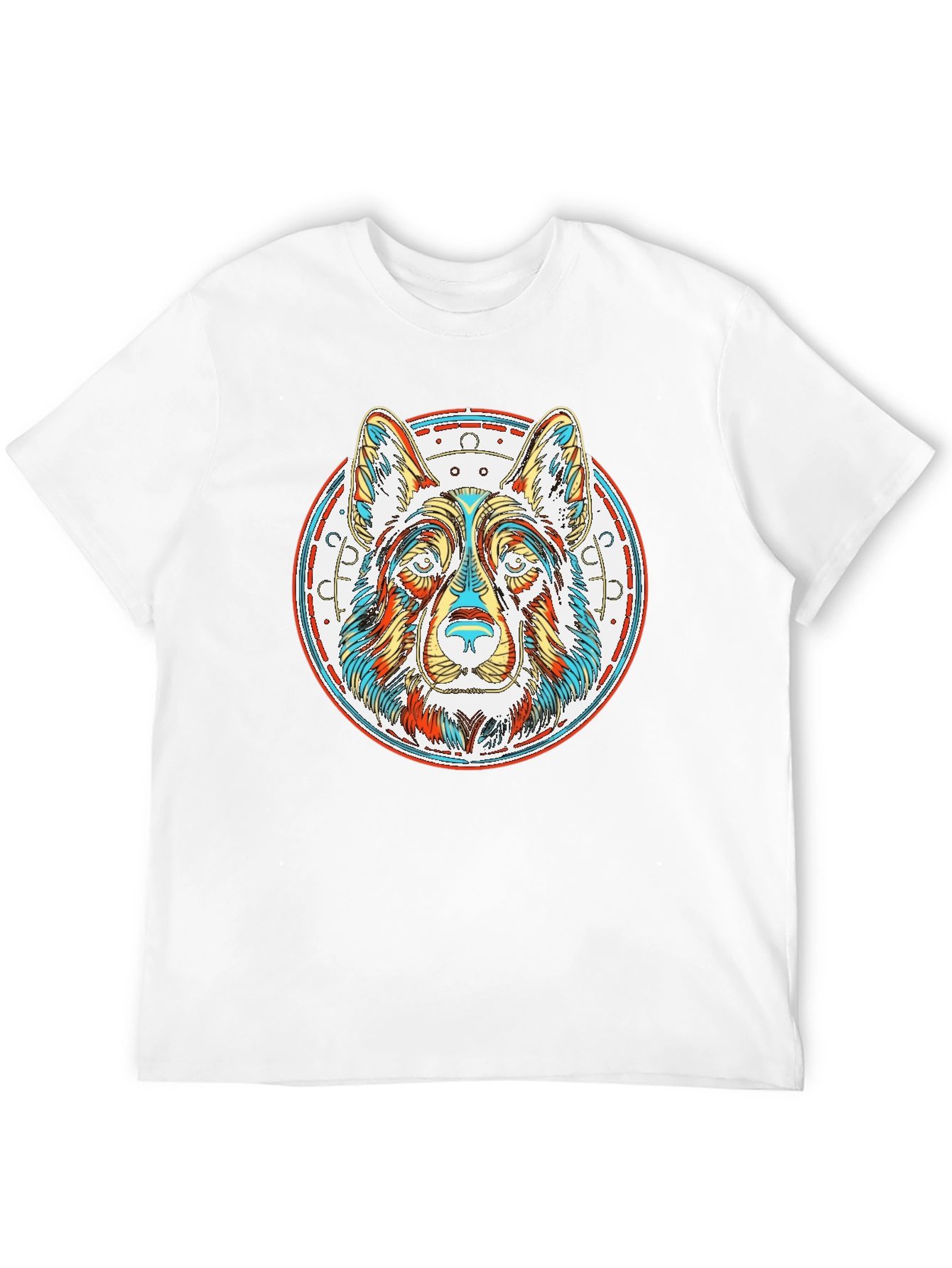 Colorful Dog Graphic T-Shirt