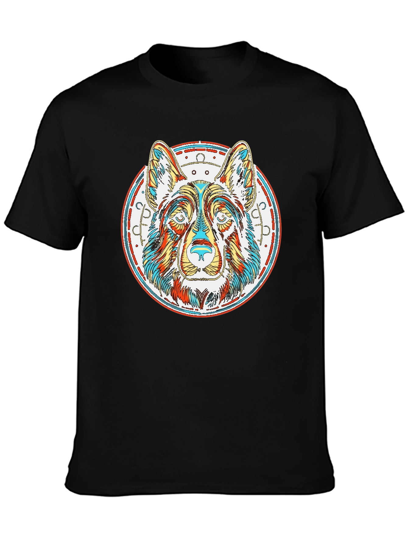 Colorful Dog Graphic T-Shirt