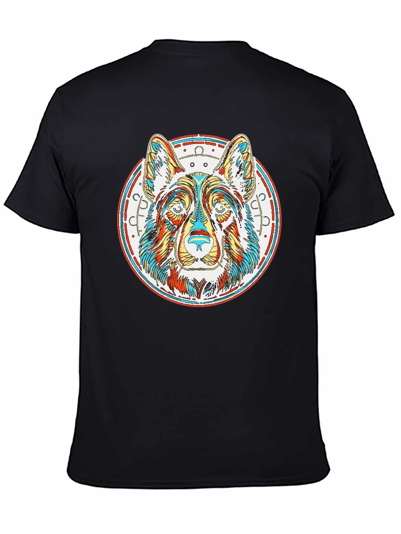 Colorful Dog Graphic T-Shirt