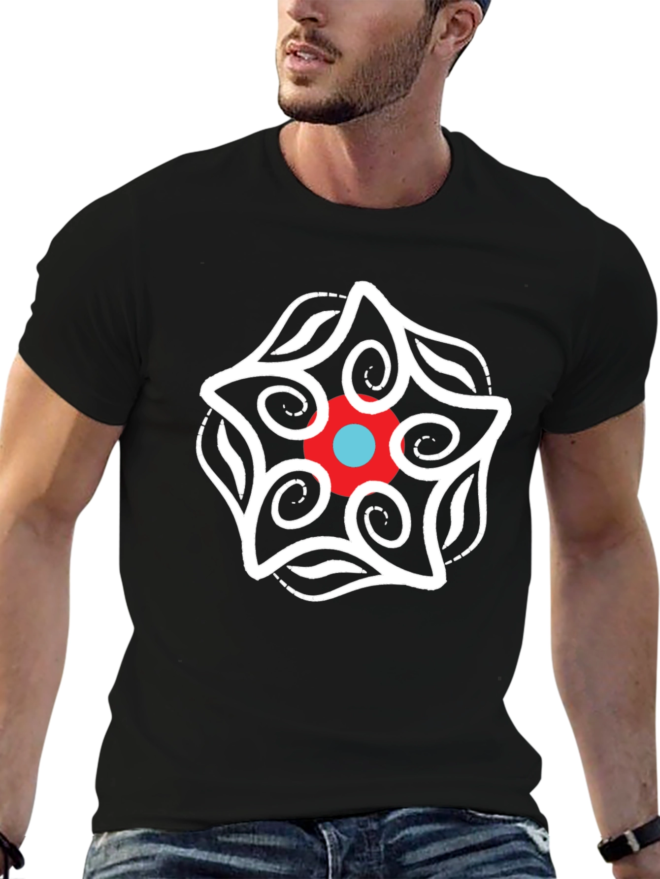 Unique Graphic Tee - Black