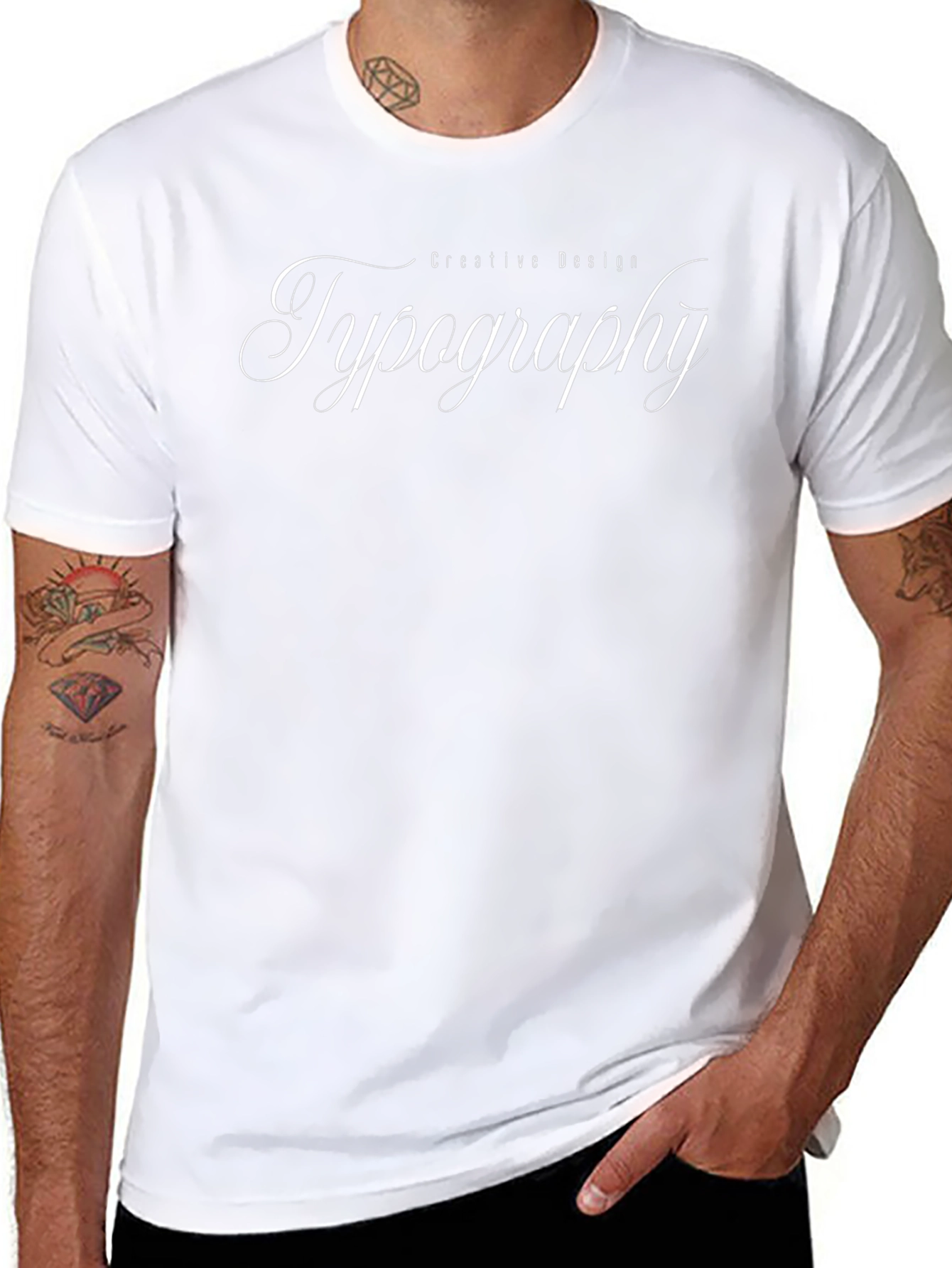 Typography Creative Design Black T-Shirt