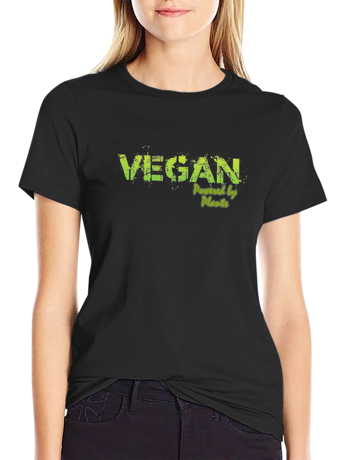 Vegan Powered by Plants Graphic Tee - Black