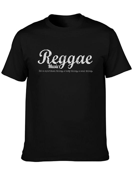 Reggae Music Graphic Print Black T-Shirt