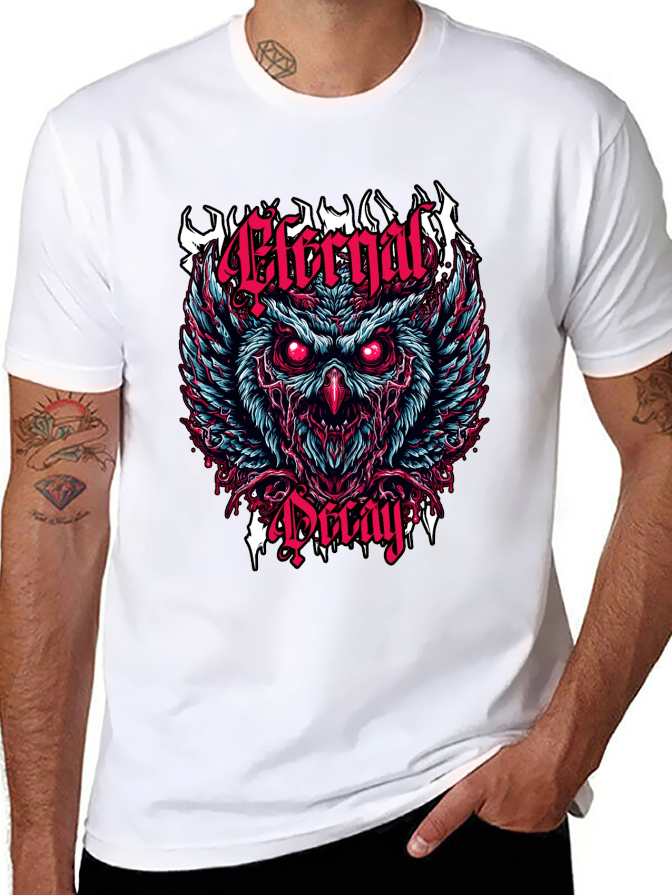Eternal Decay Owl Graphic T-Shirt