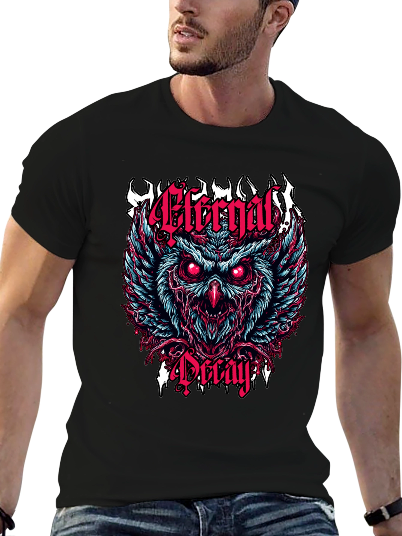 Eternal Decay Owl Graphic T-Shirt