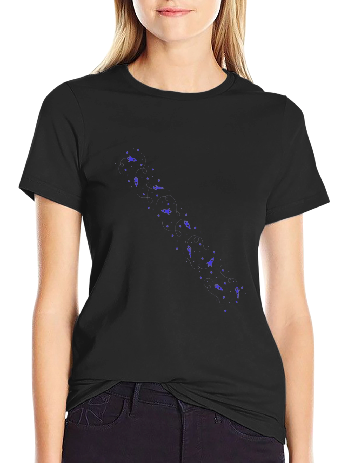 Black Rocket Ship T-Shirt