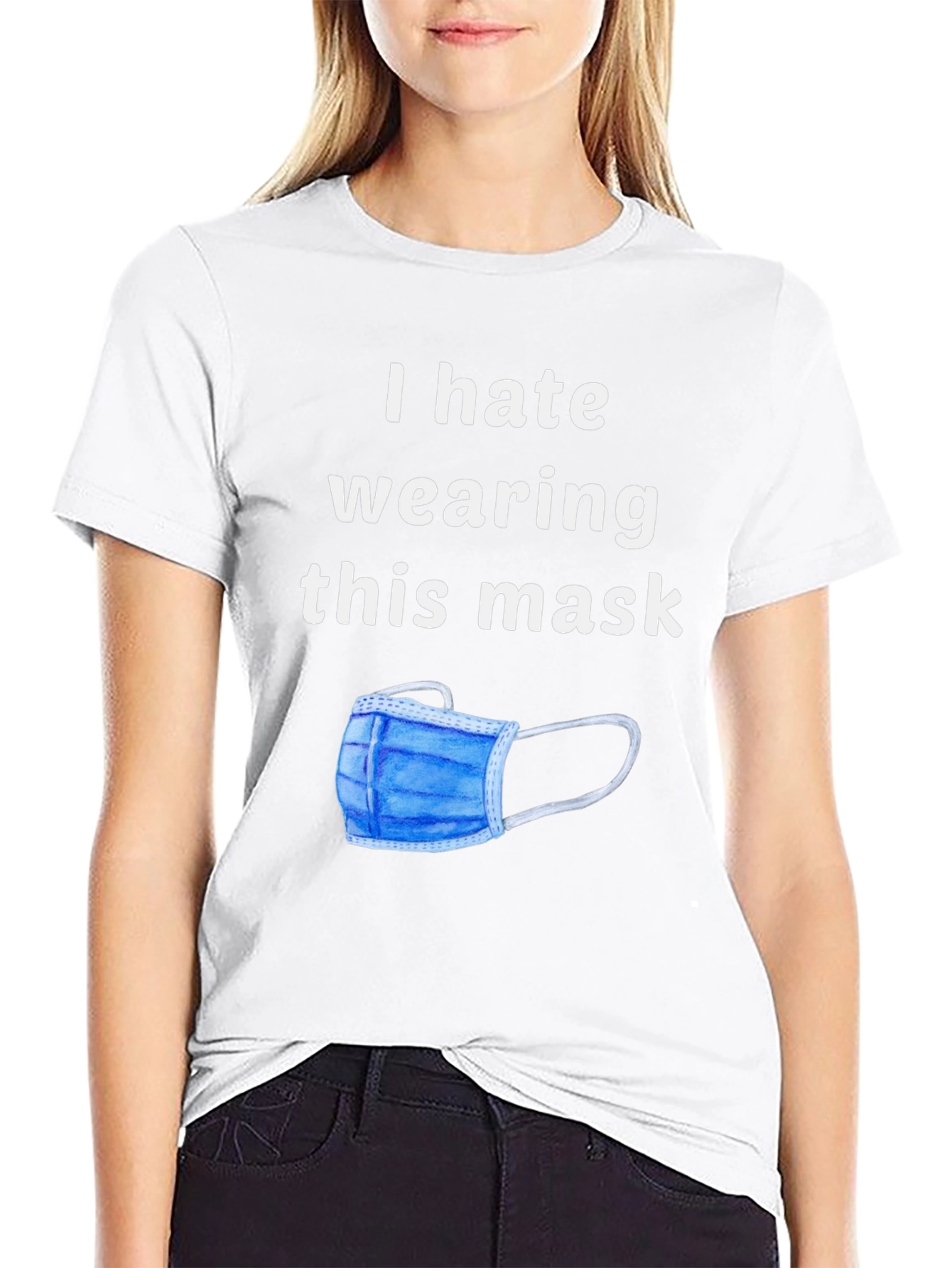 I Hate Wearing This Mask Novelty Graphic T-Shirt