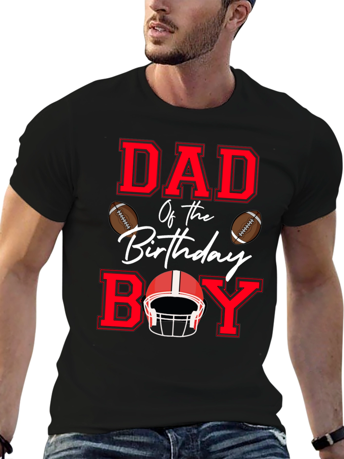 Dad of the Birthday Boy Football T-Shirt