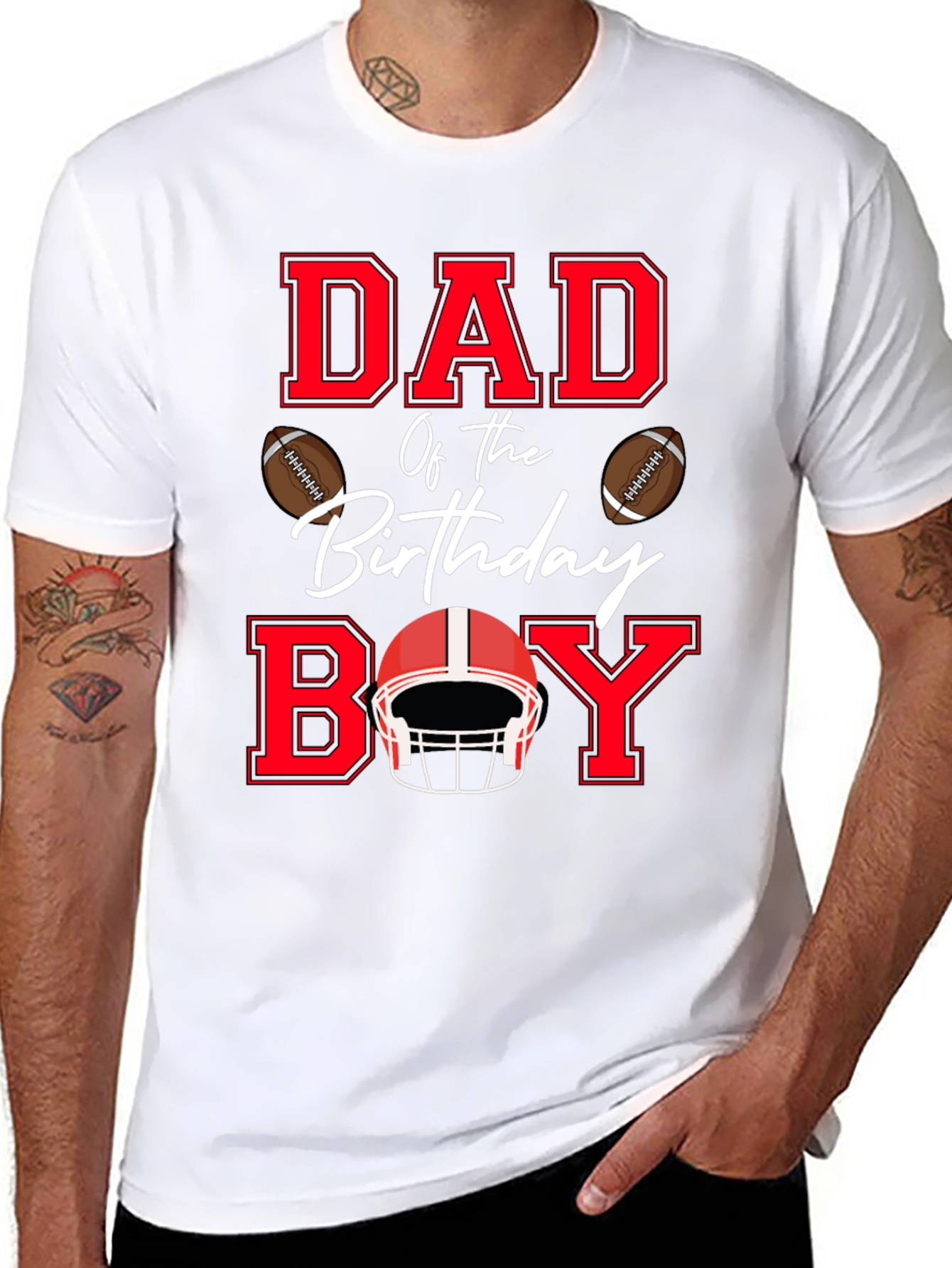 Dad of the Birthday Boy Football T-Shirt