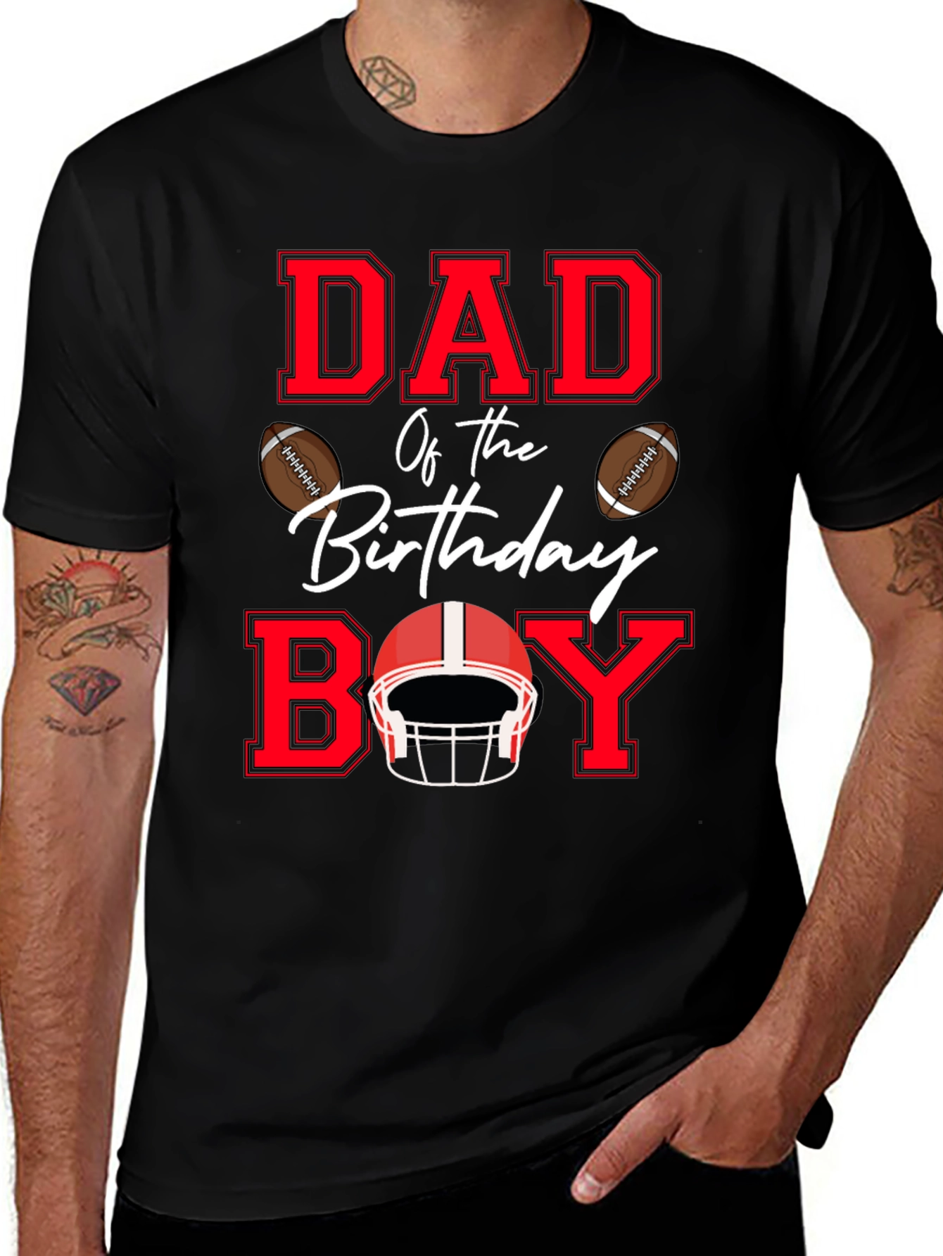 Dad of the Birthday Boy Football T-Shirt