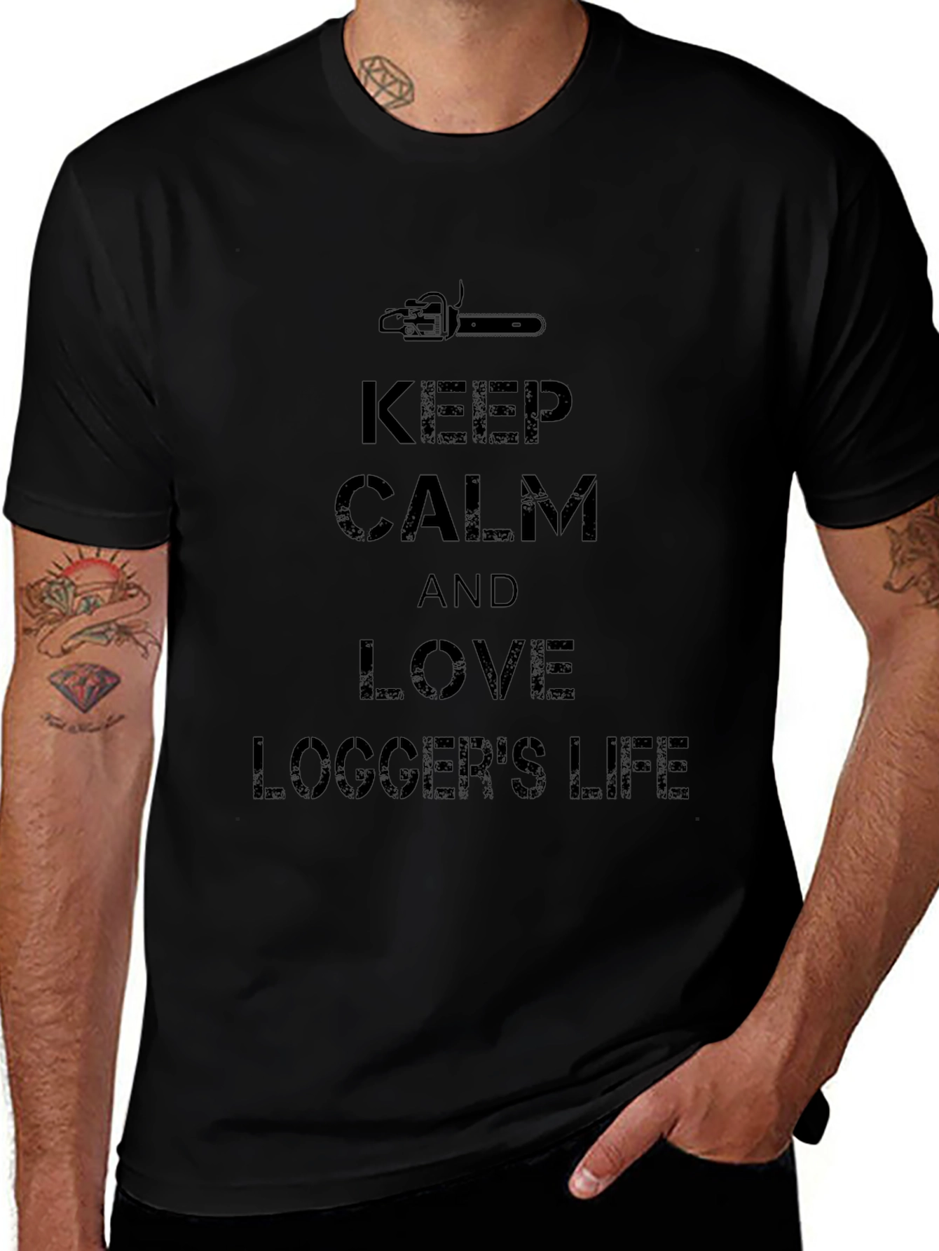 Keep Calm Loggers Life Tee - Black Cotton