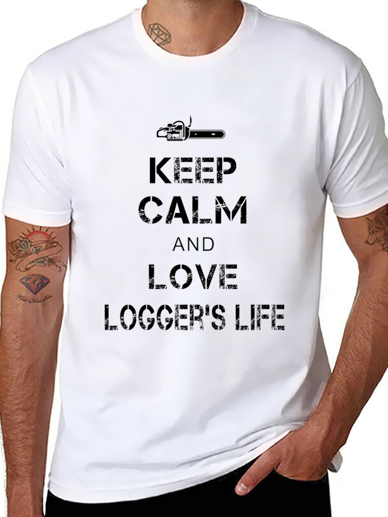 Keep Calm Loggers Life Tee - Black Cotton