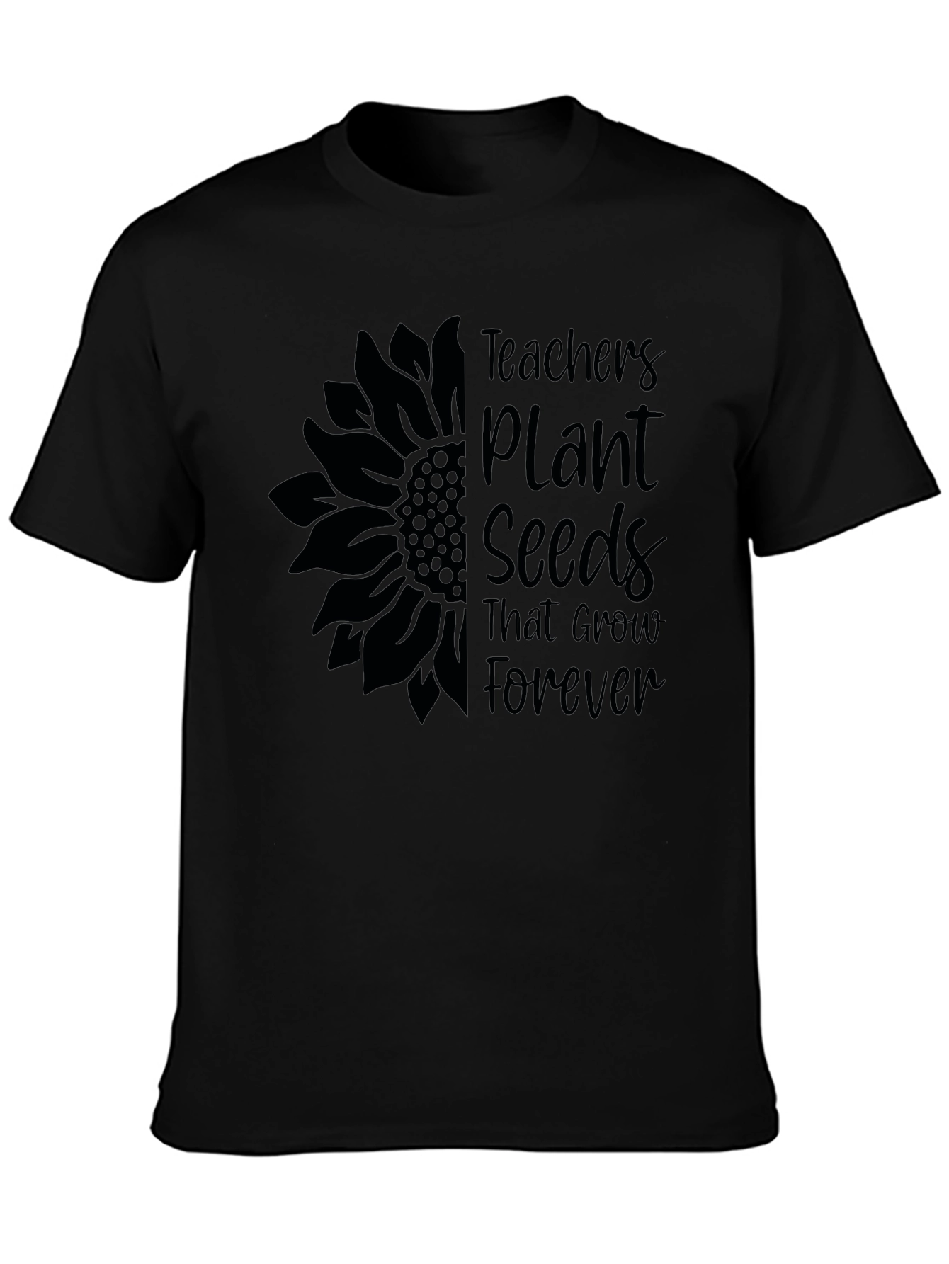 Teachers Plant Seeds Black Graphic Tee
