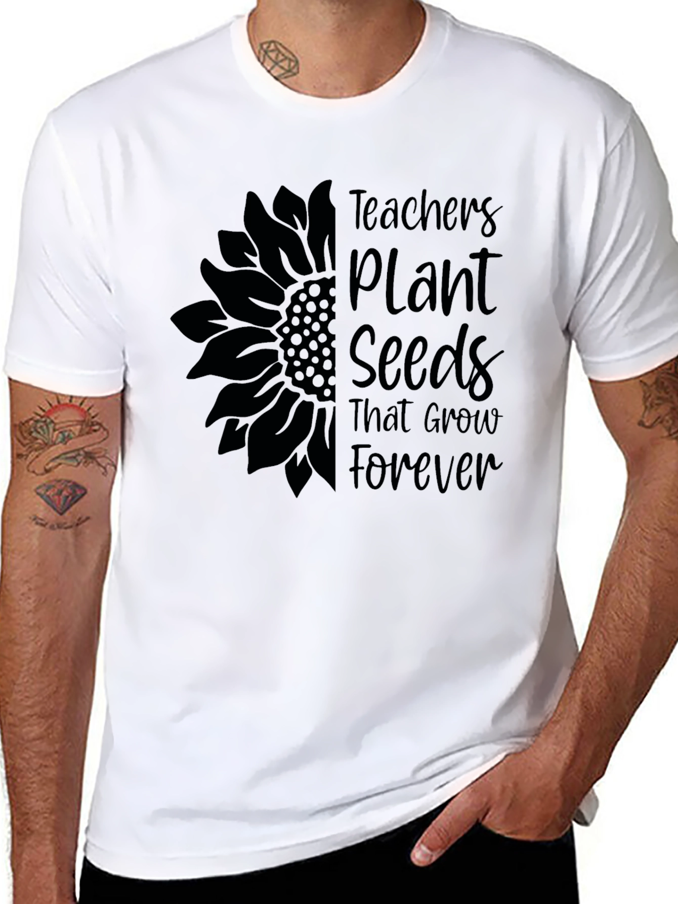 Teachers Plant Seeds Black Graphic Tee