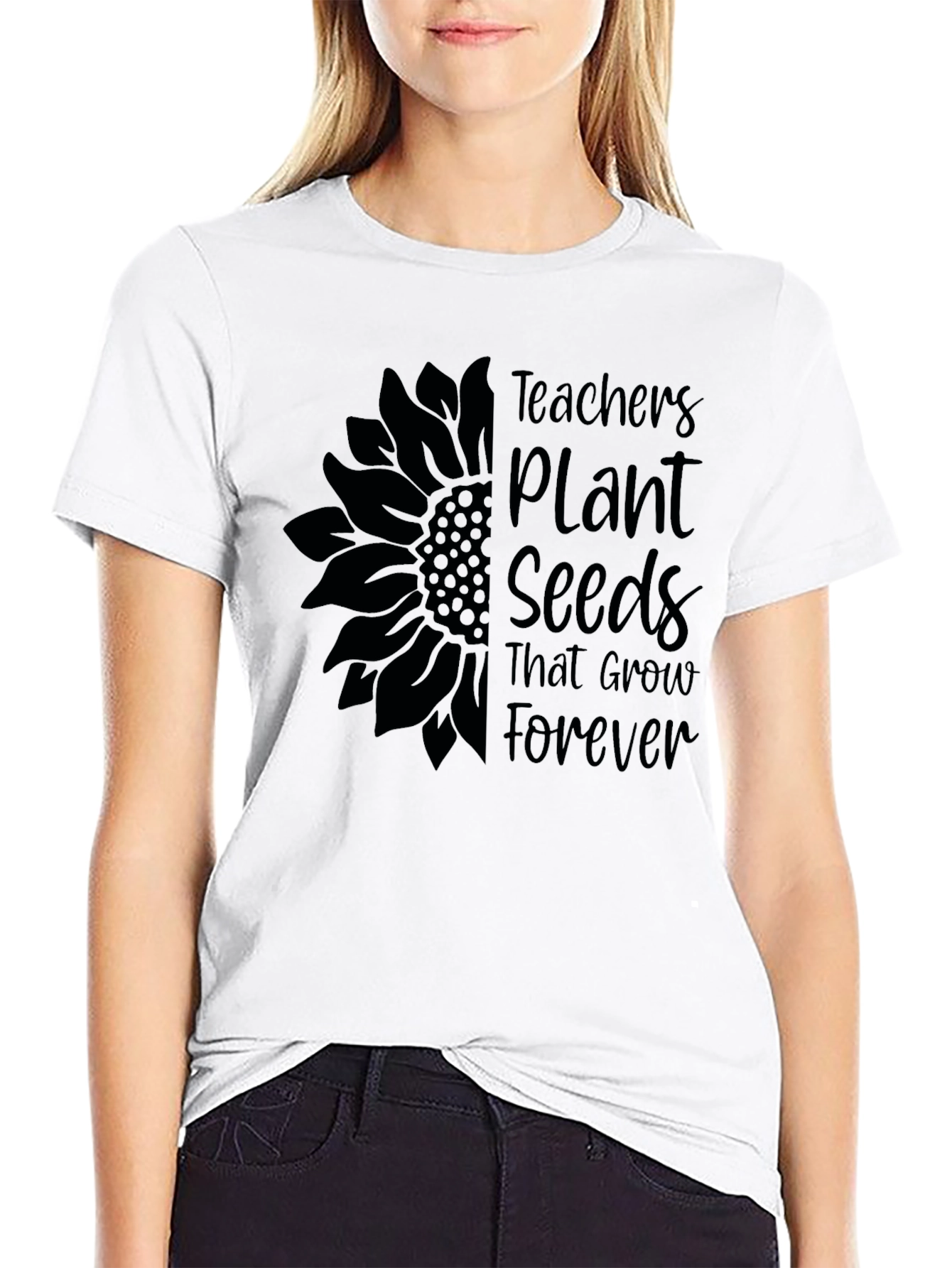 Teachers Plant Seeds Black Graphic Tee