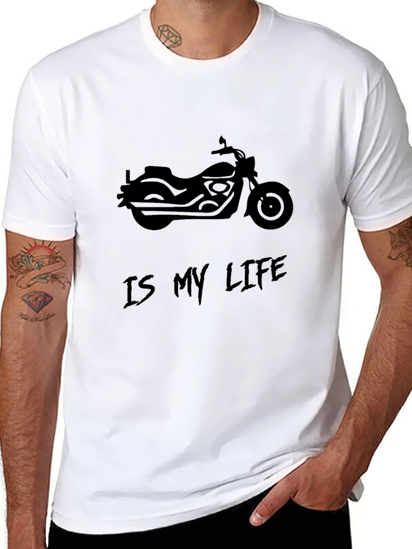 Motorcycle is My Life Mens Black T-Shirt
