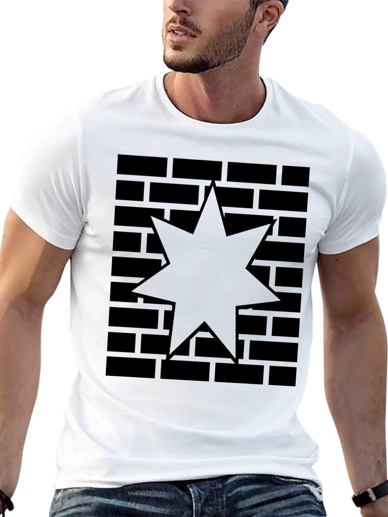 Brick Star Graphic Tee - Modern Black Shirt