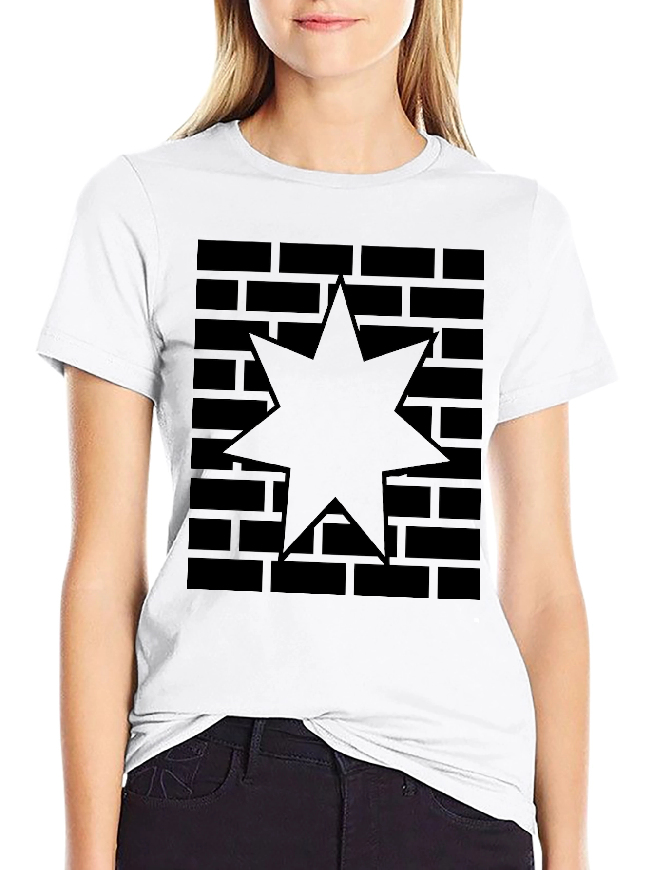 Brick Star Graphic Tee - Modern Black Shirt