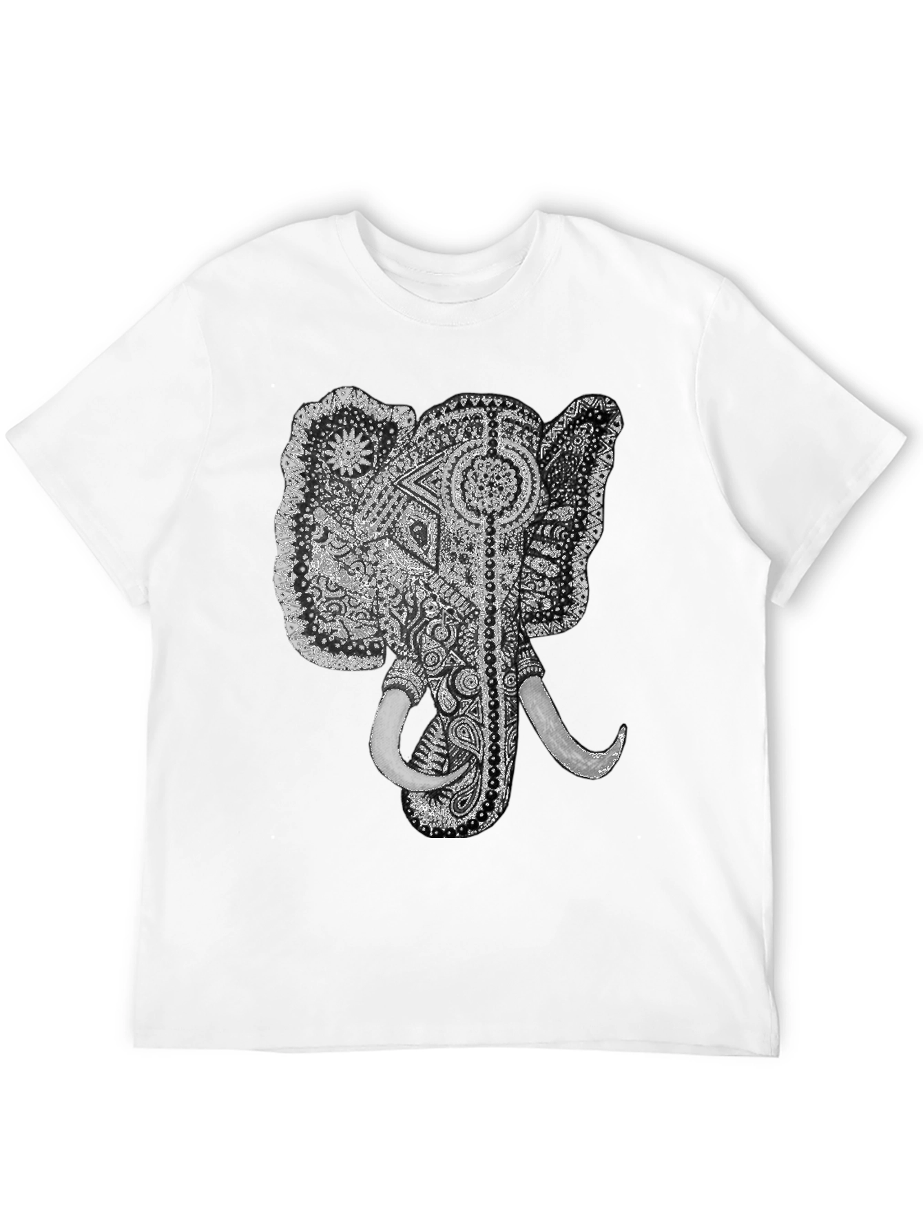 Elephant Graphic Tee - Black Cotton T-Shirt