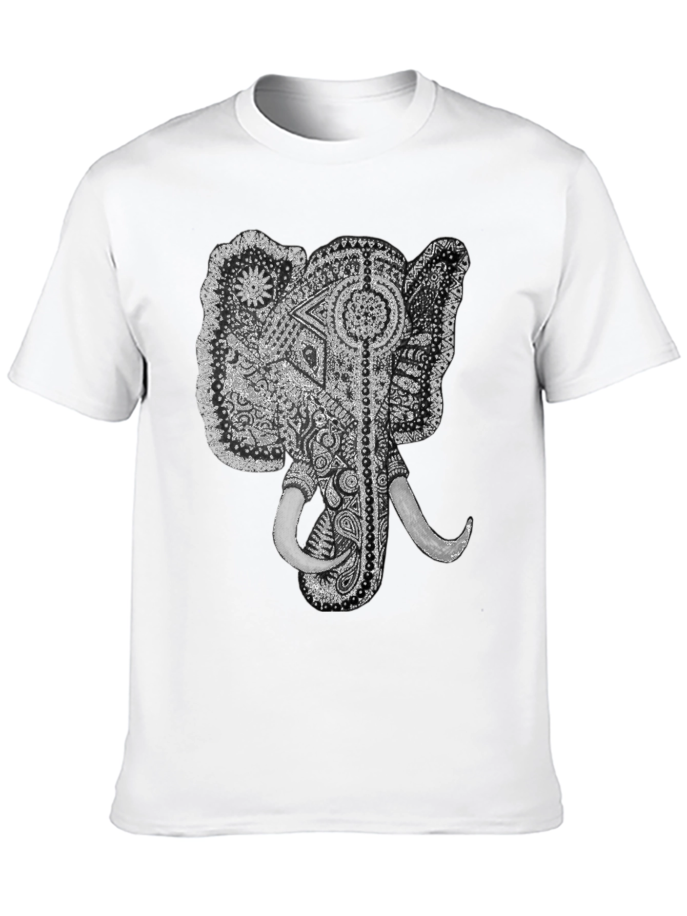 Elephant Graphic Tee - Black Cotton T-Shirt