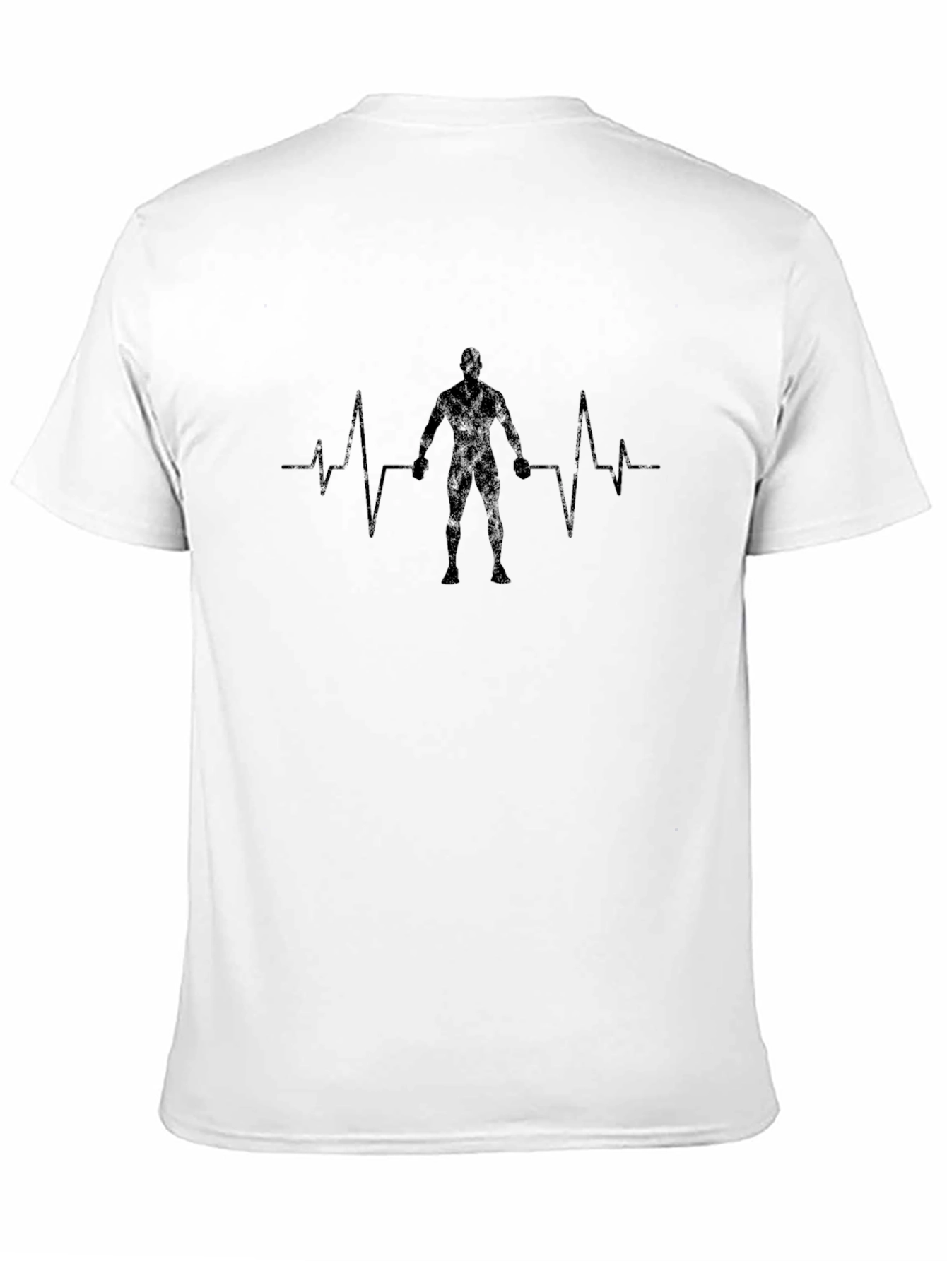 Fitness Heartbeat T-Shirt - Black Gym Motivation Tee