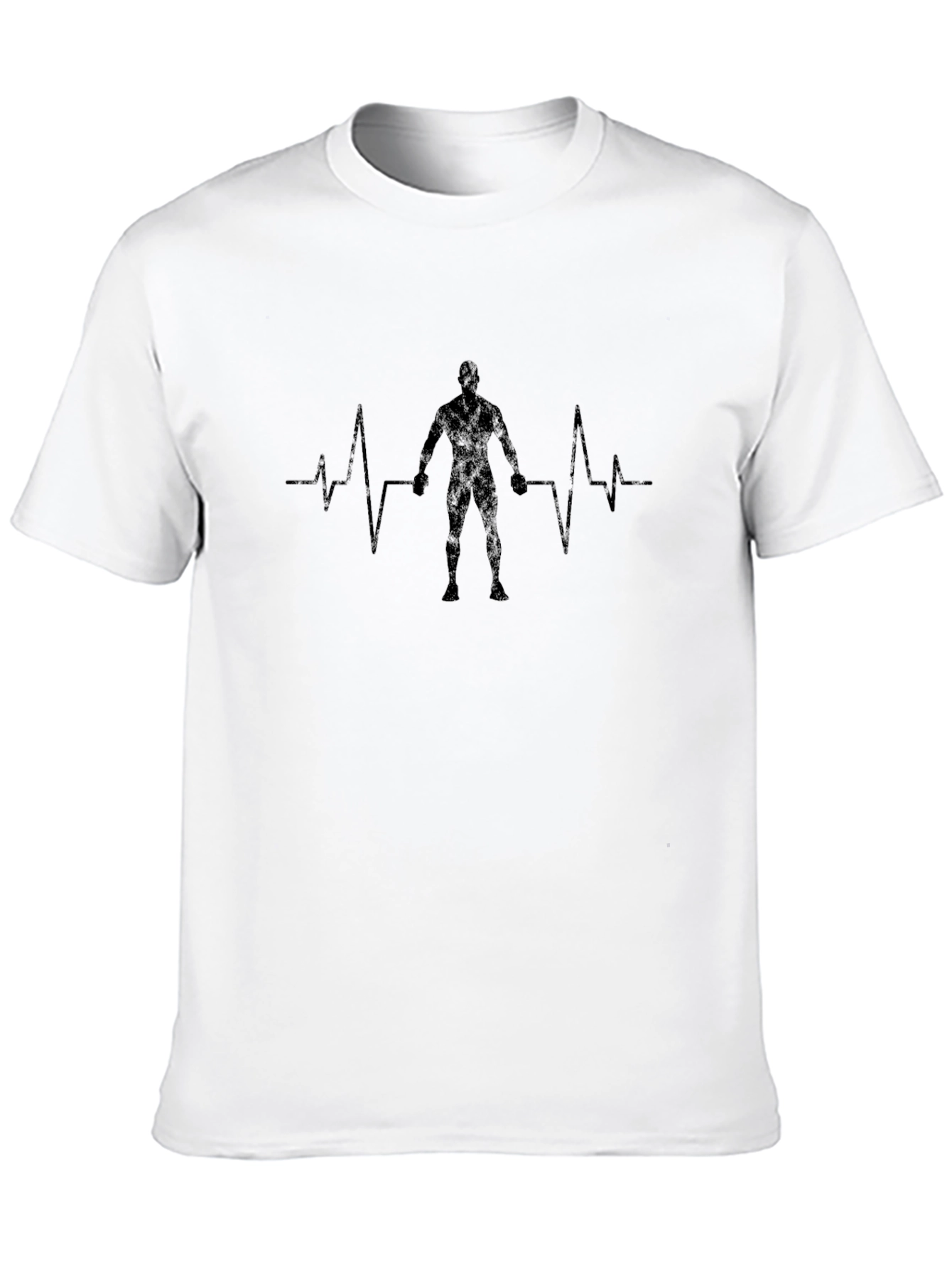 Fitness Heartbeat T-Shirt - Black Gym Motivation Tee