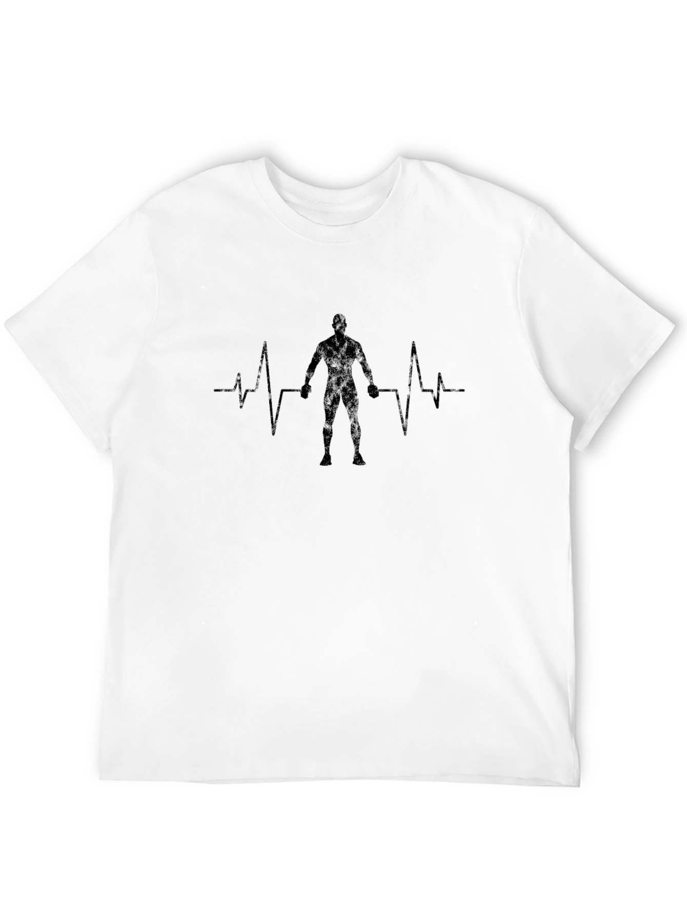 Fitness Heartbeat T-Shirt - Black Gym Motivation Tee