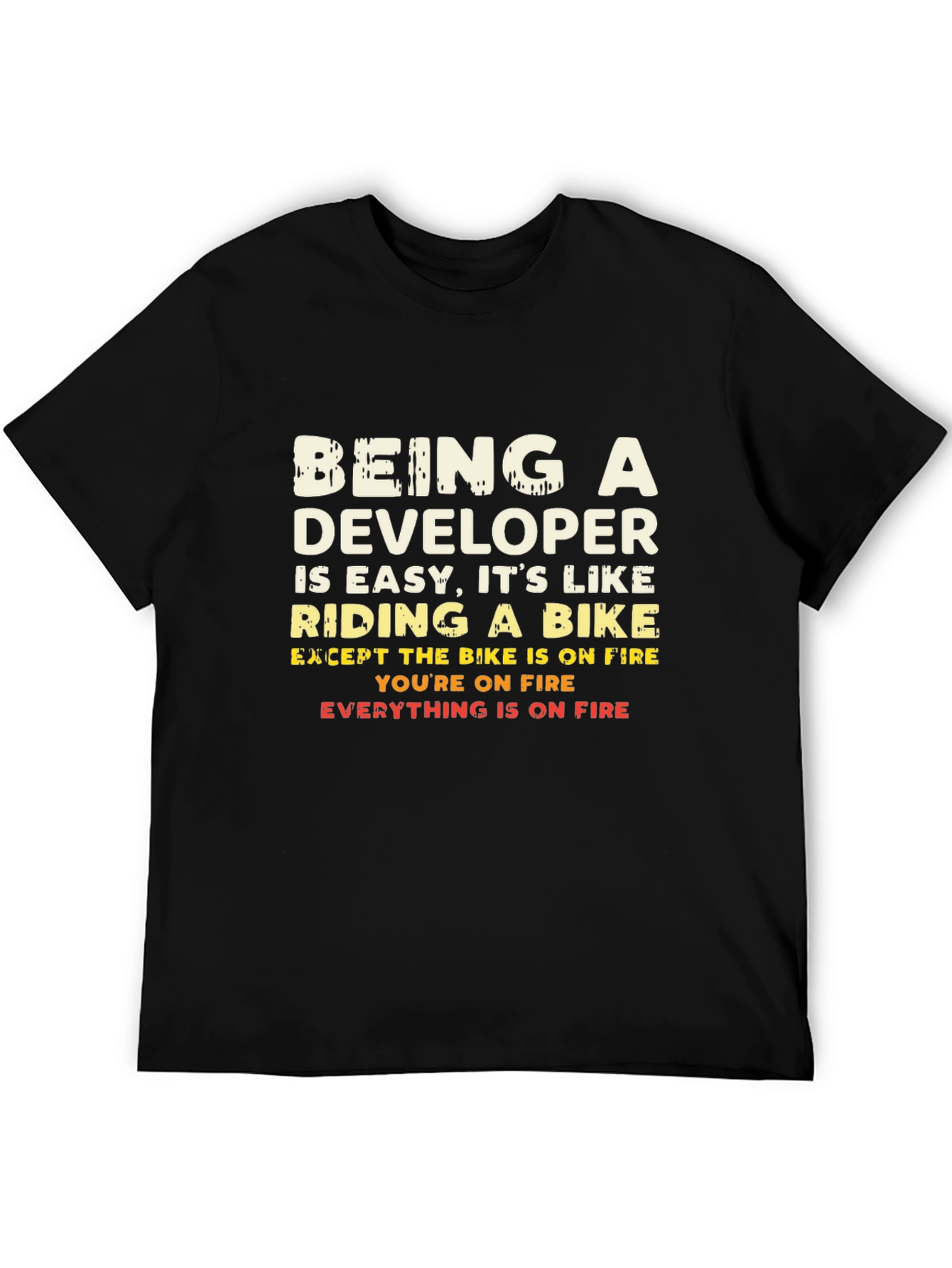Funny Developer T-Shirt - On Fire Programmer Gift