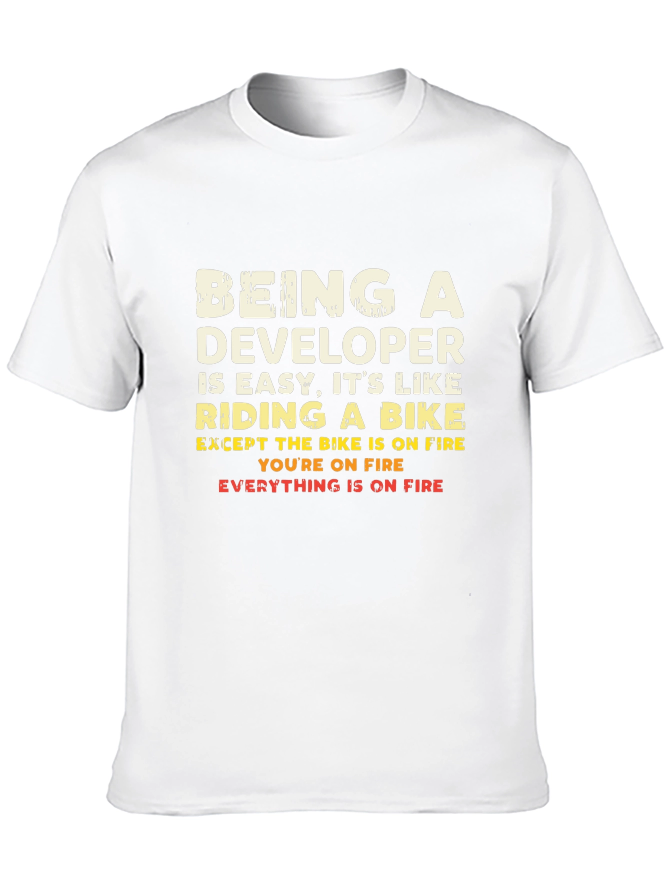 Funny Developer T-Shirt - On Fire Programmer Gift