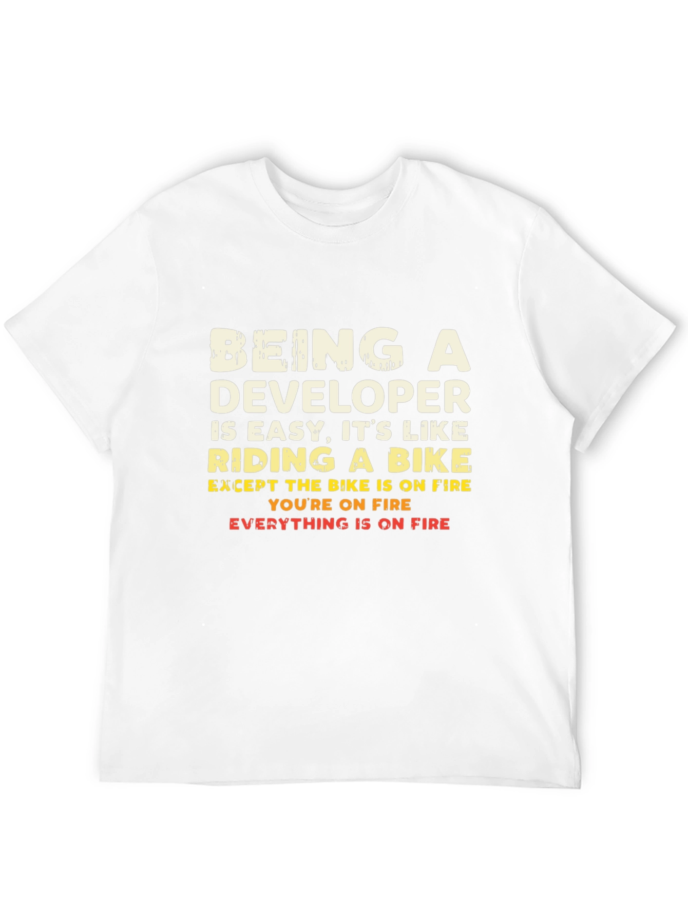 Funny Developer T-Shirt - On Fire Programmer Gift