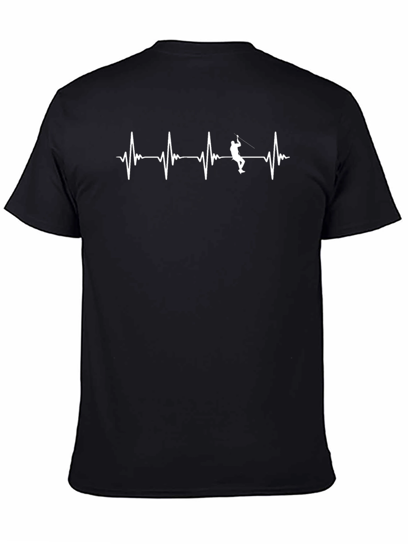 Fisherman Heartbeat T-Shirt - Black Cotton Tee