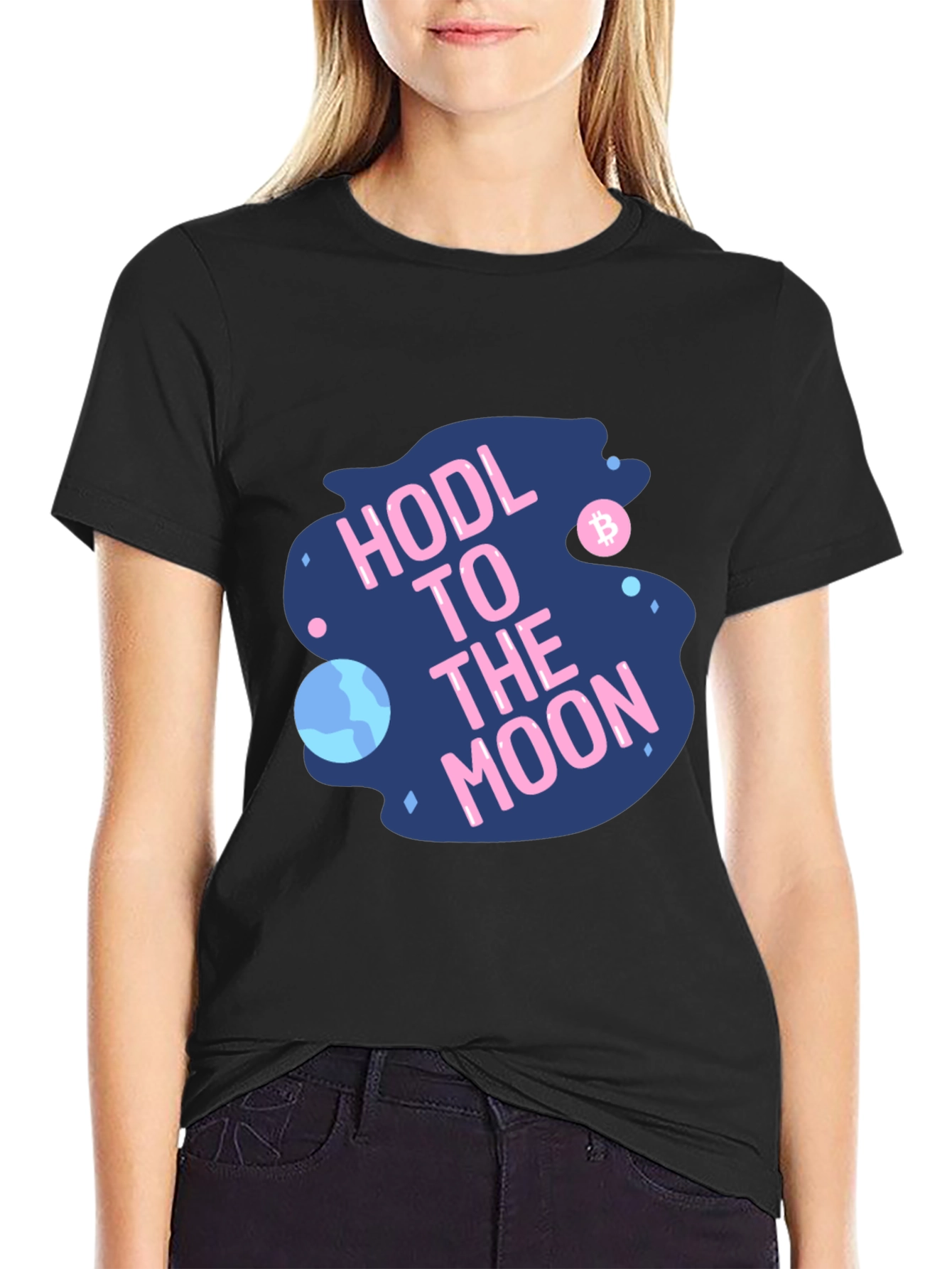 HODL to the Moon Black Graphic Tee