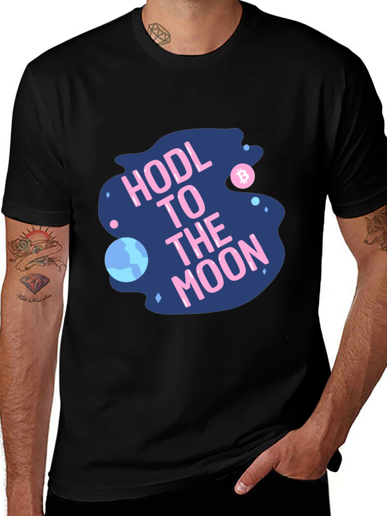 HODL to the Moon Black Graphic Tee