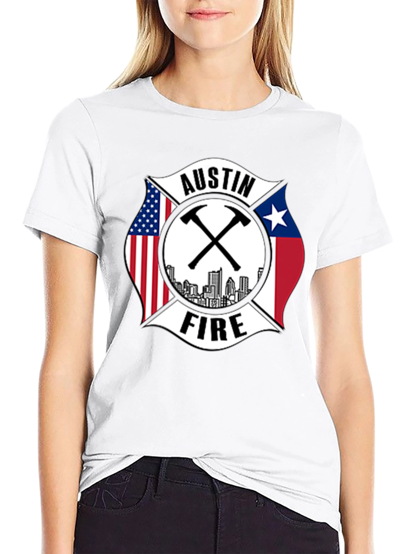 Austin Fire Dept T-Shirt - Patriotic Firefighter Tee