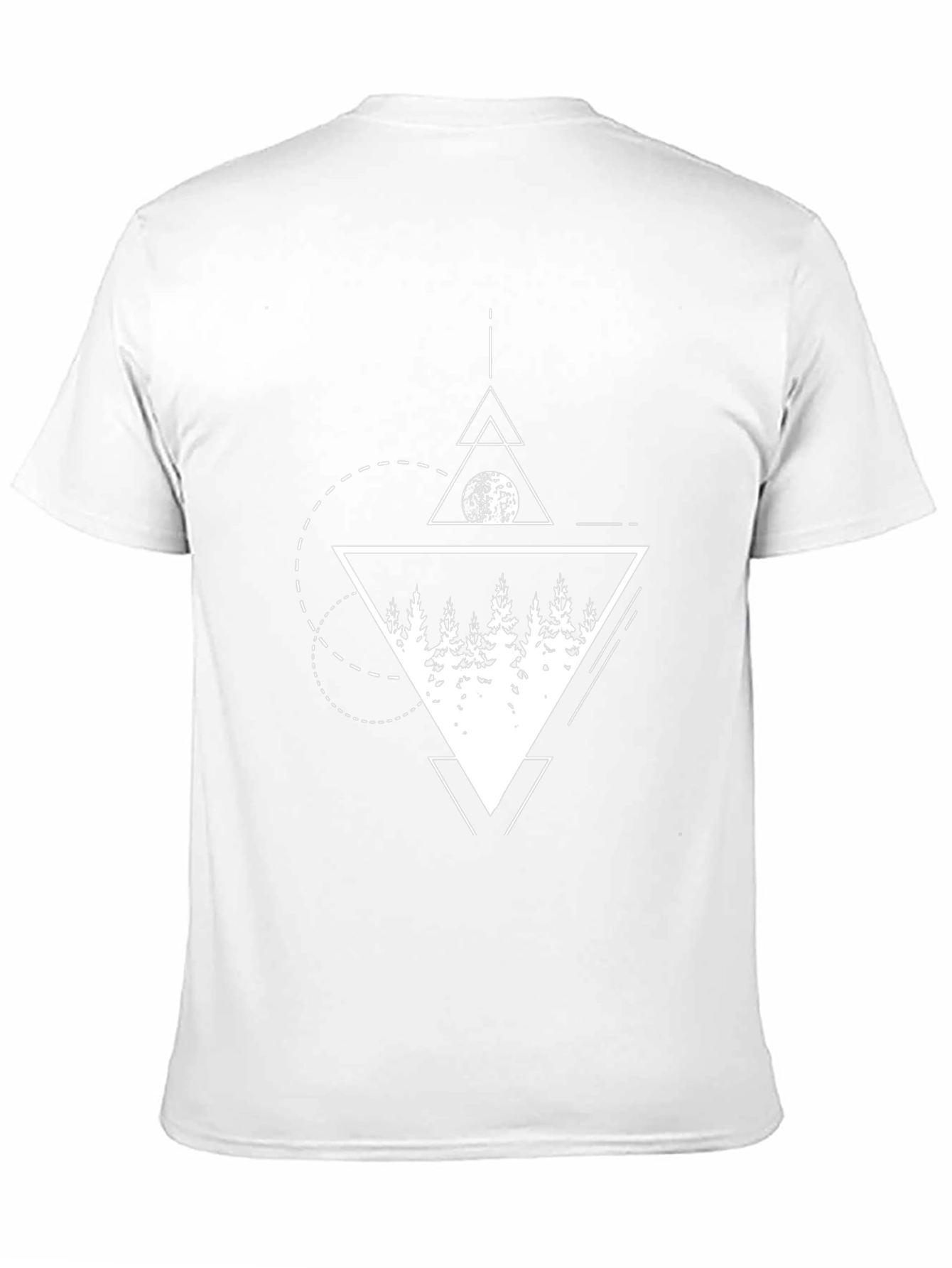 Geometric Forest Print Black T-Shirt