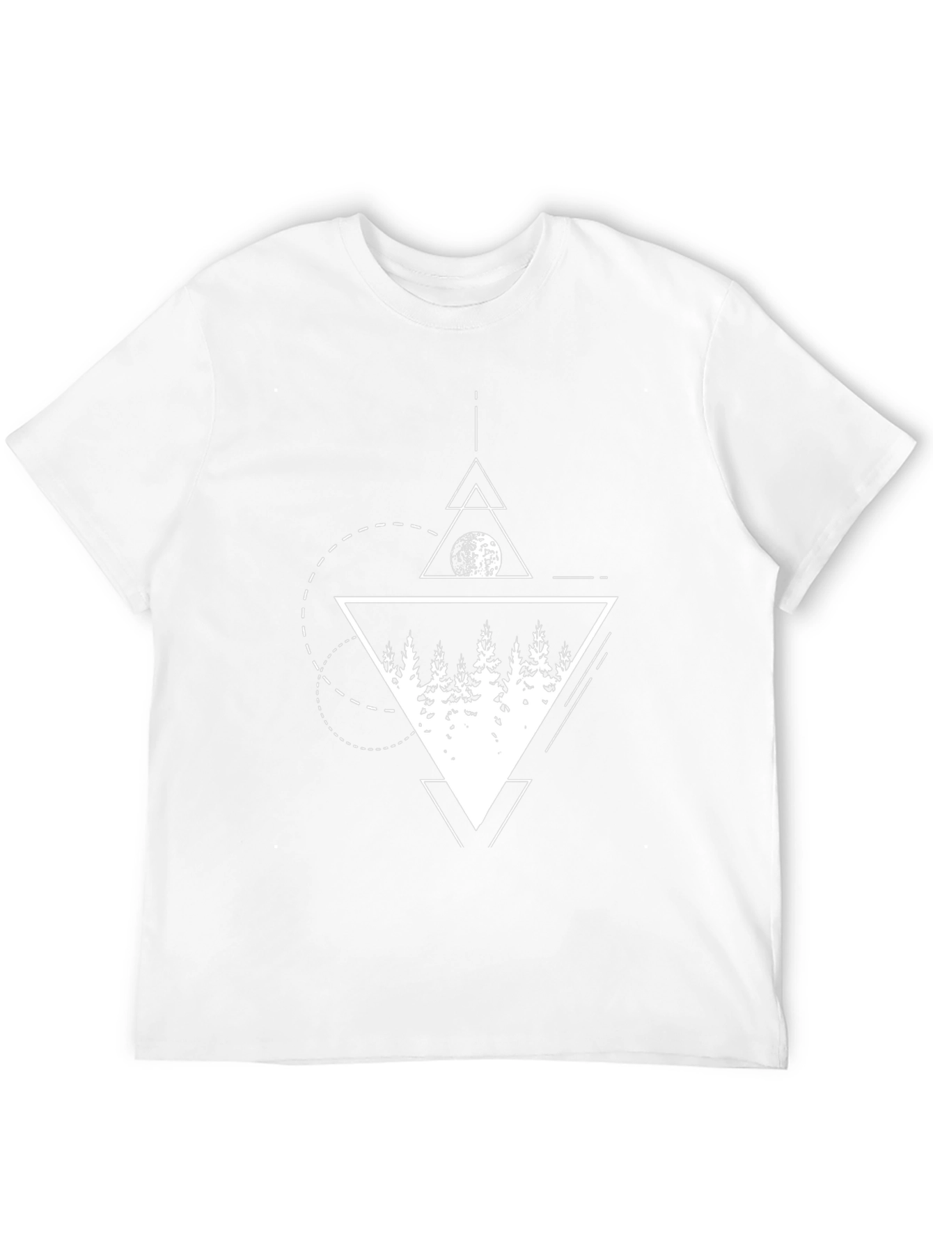 Geometric Forest Print Black T-Shirt