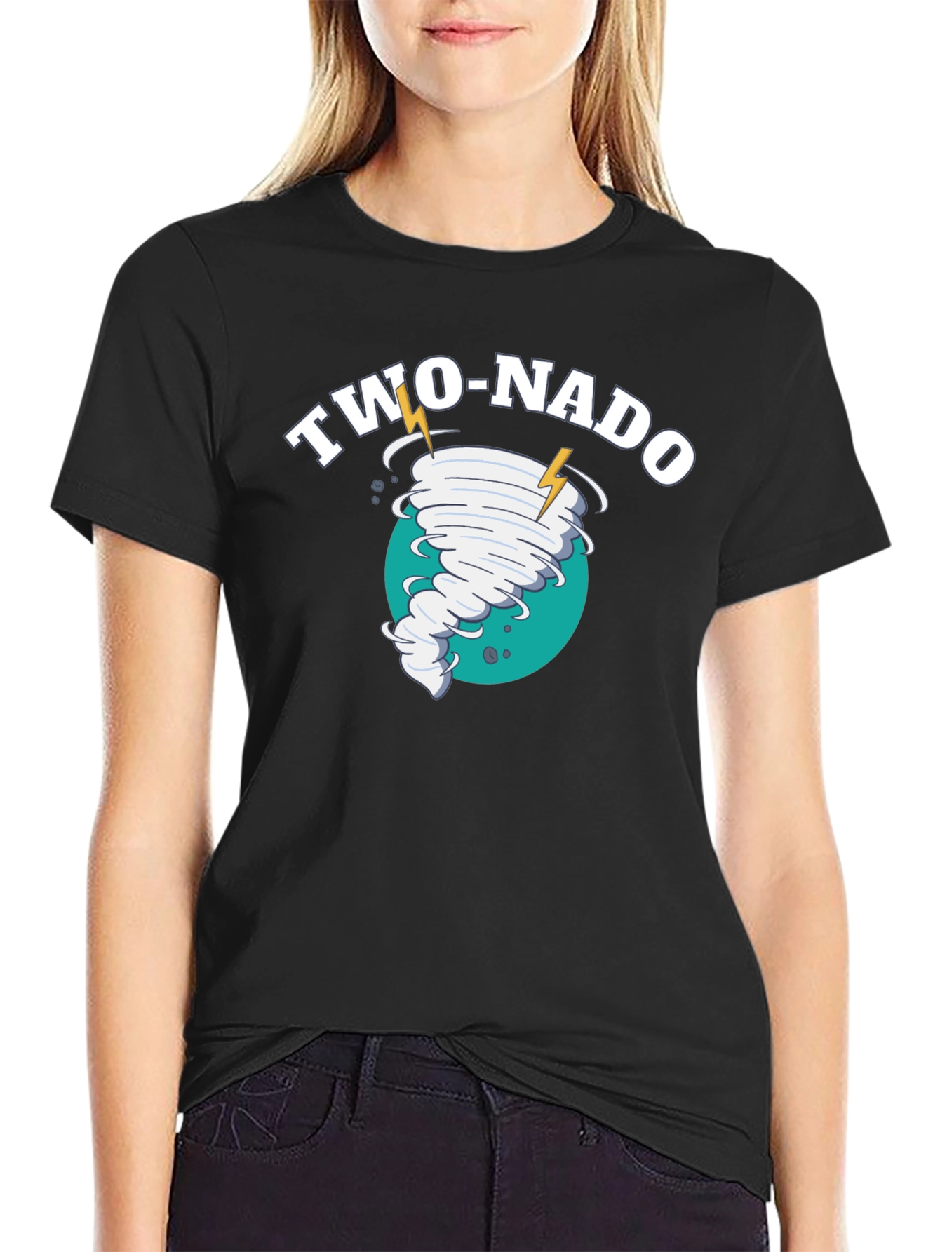 Two-Nado Black Graphic T-Shirt