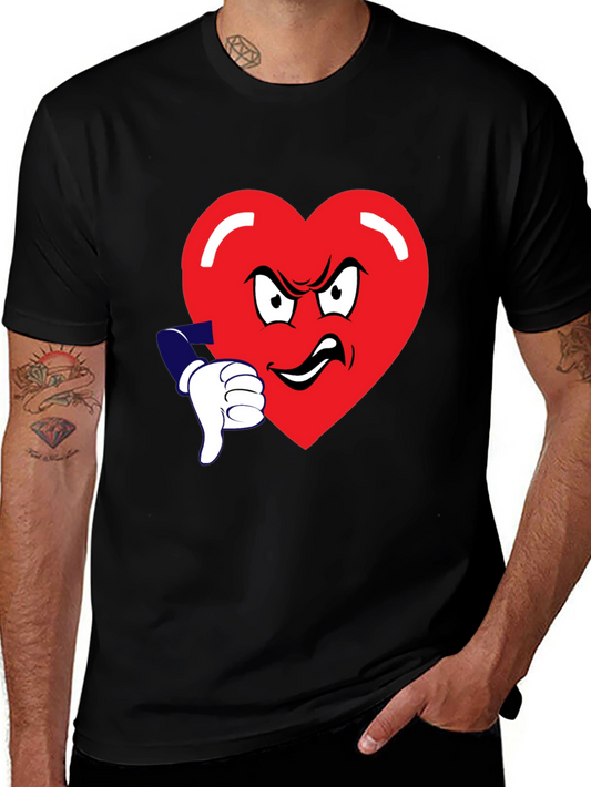 Grumpy Heart Thumbs Down Graphic Tee