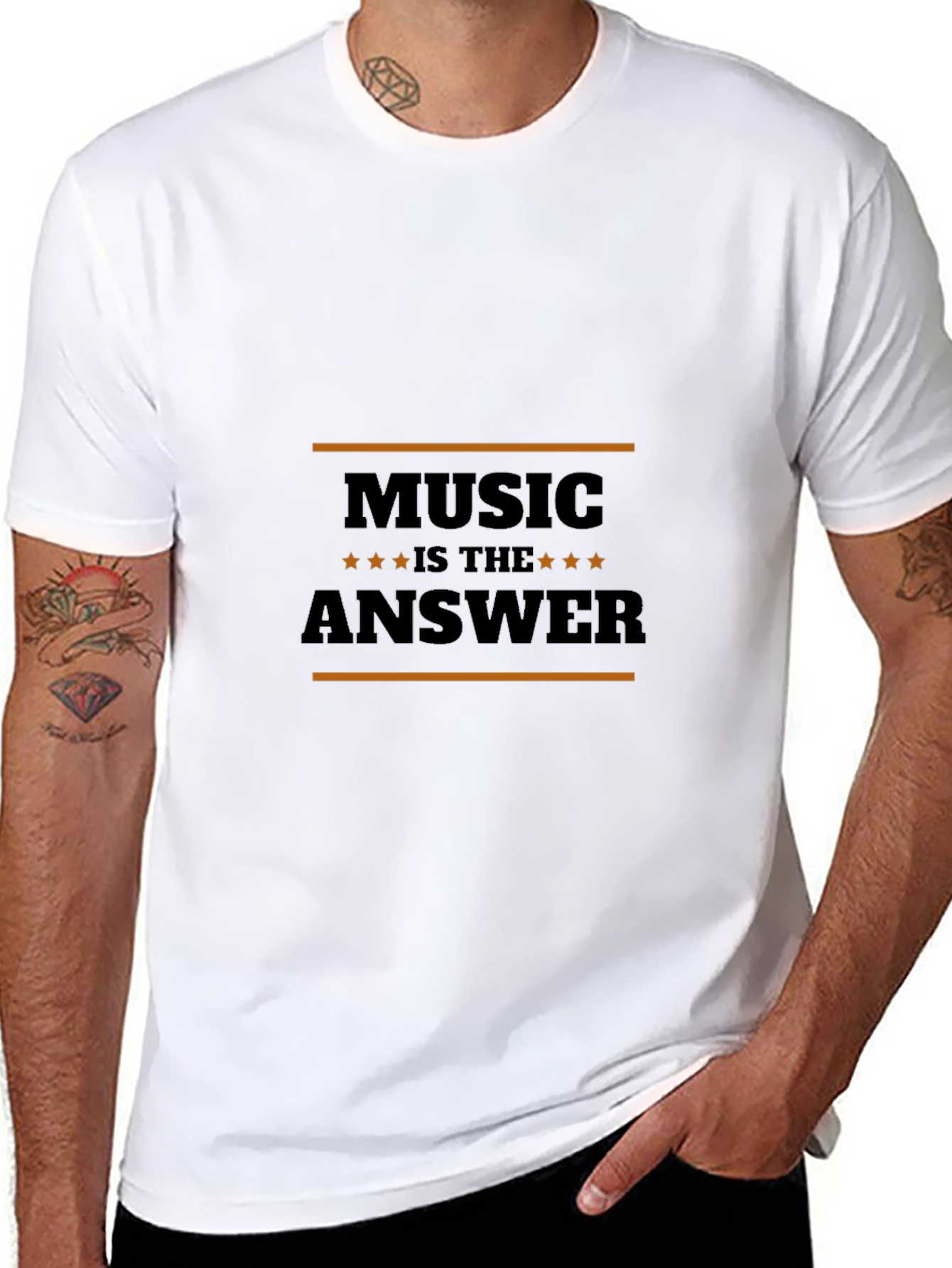 Music is the Answer Black T-Shirt