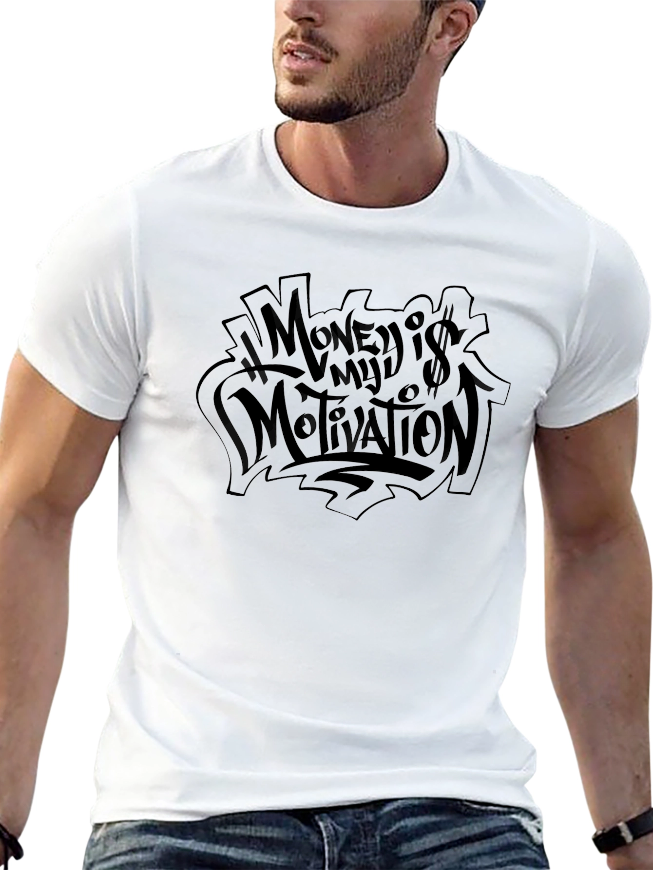 Money is My Motivation Black Graphic Tee